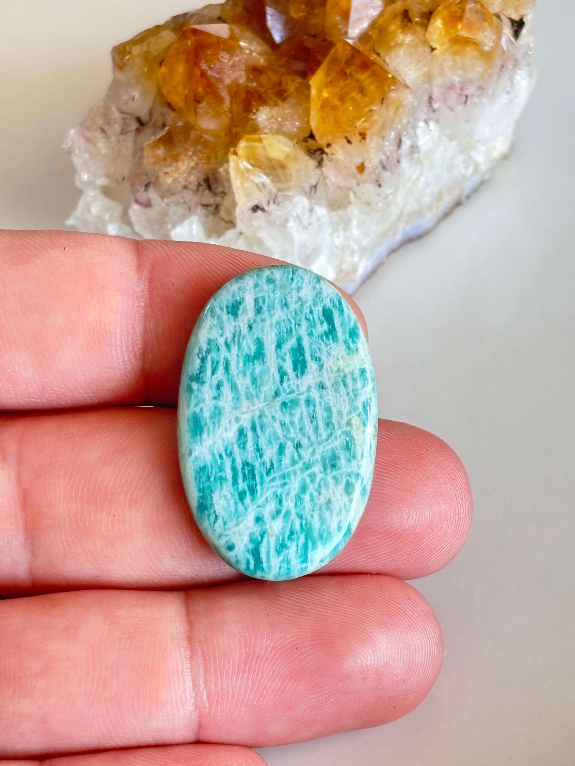 Natural Blue Green Amazonite Cabochon