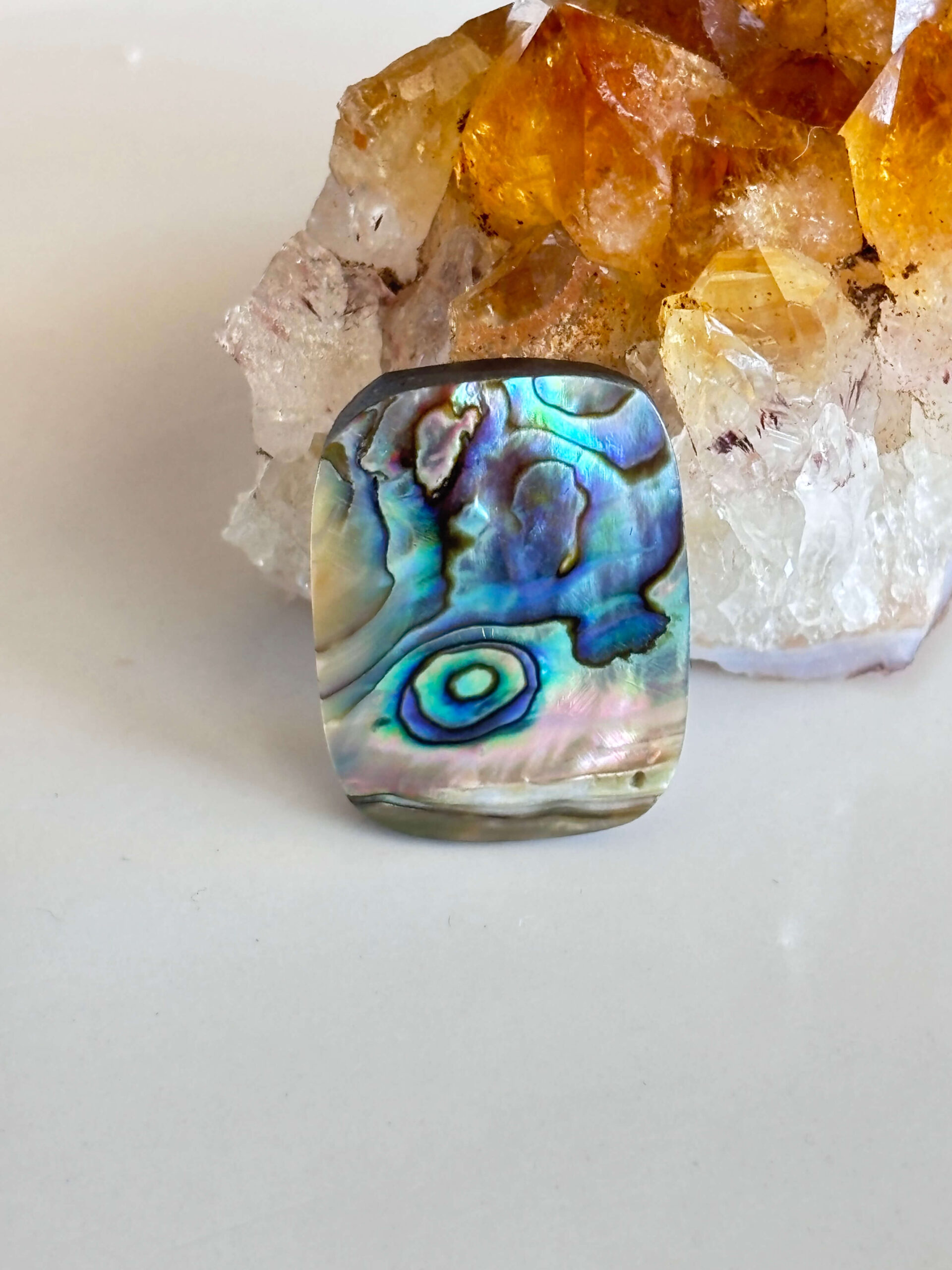Natural Abalone Shell – Iridescent Cabochon