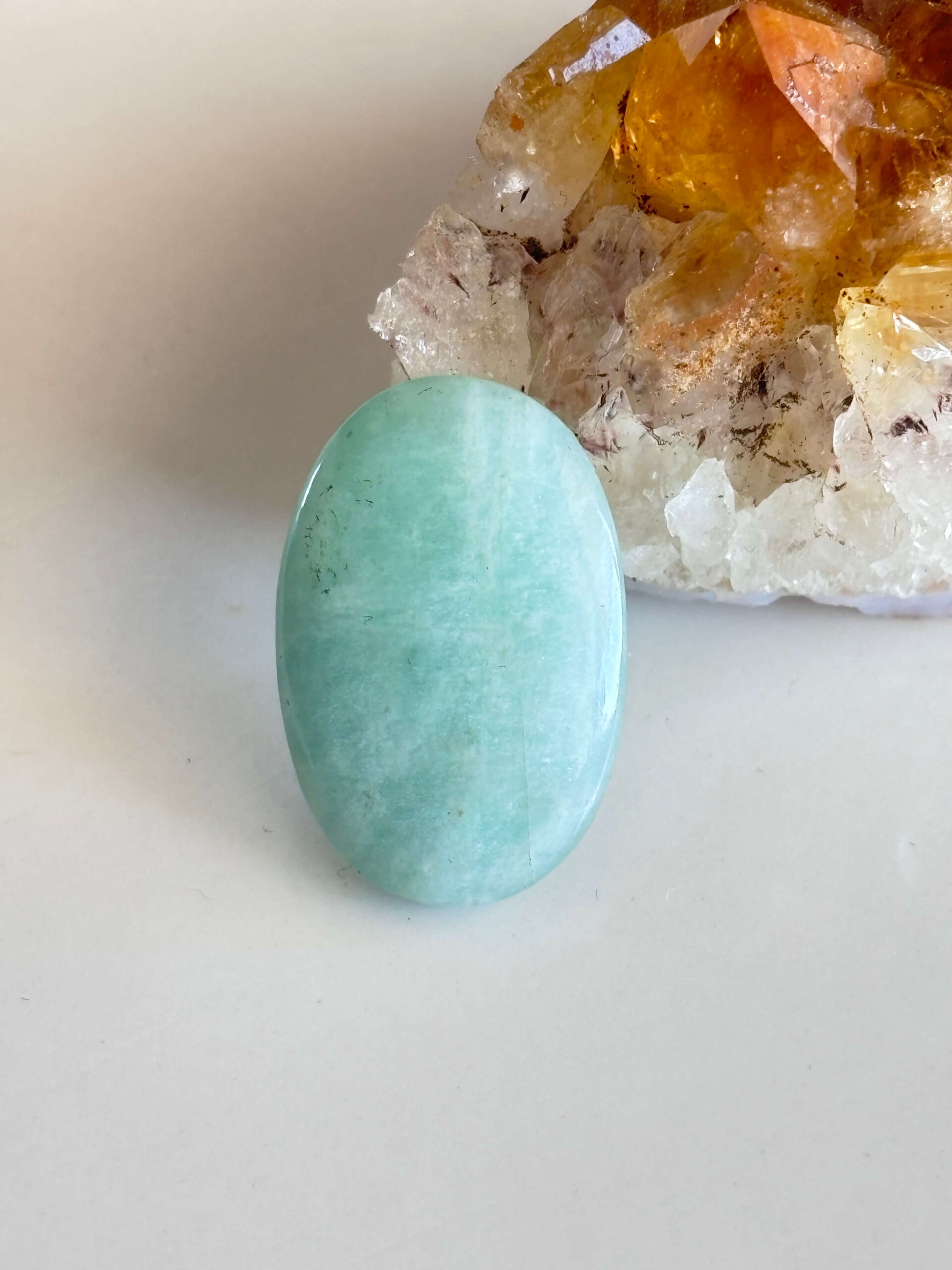 Polished Amazonite Cabochon for Jewelry
