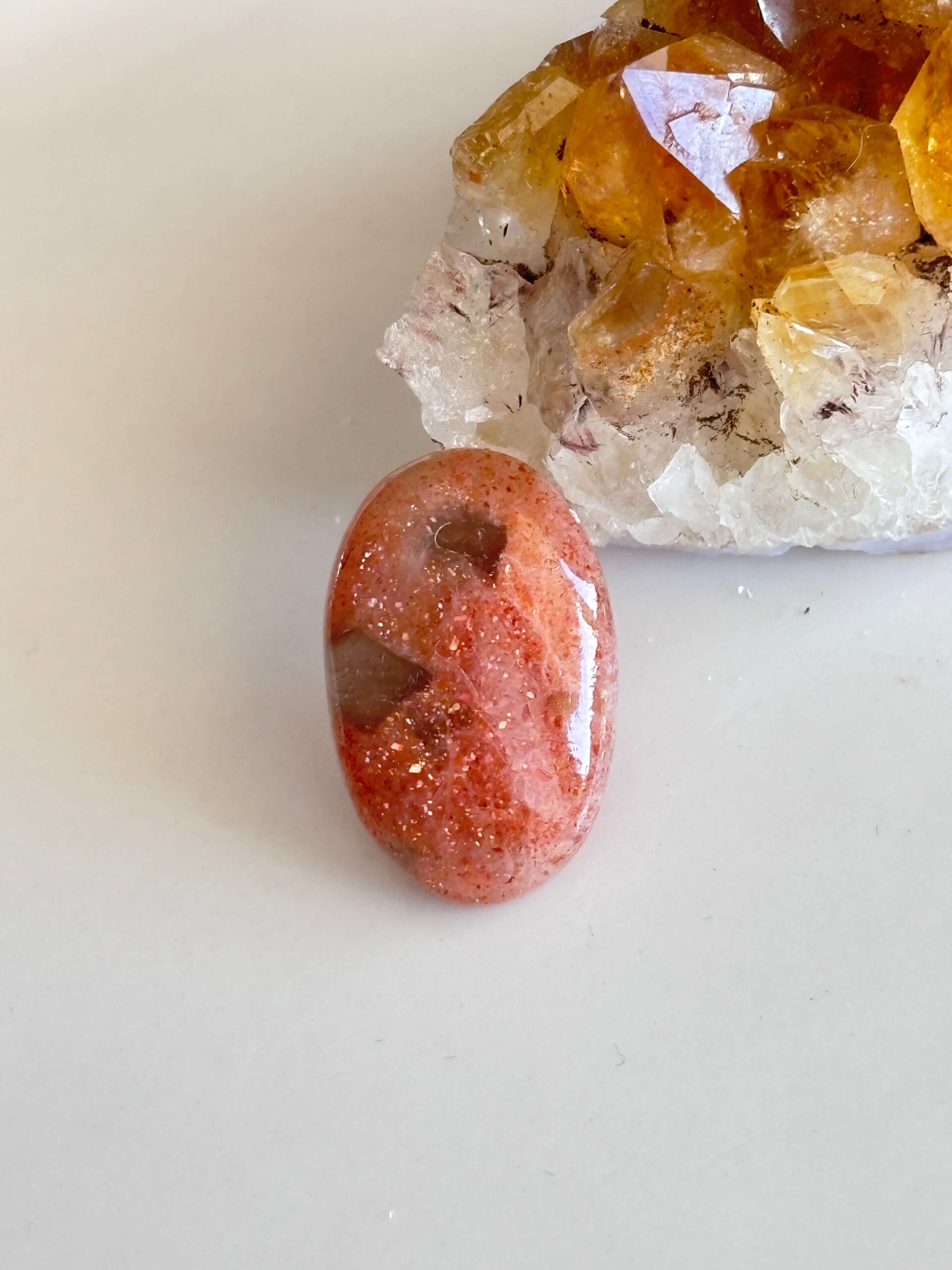 Natural Sunstone Cabochon for Pendant Making