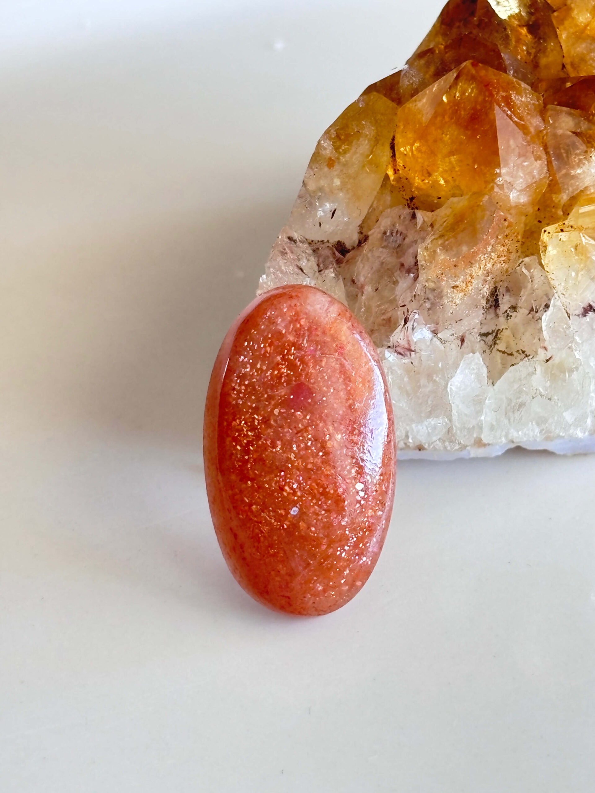 Sunstone Cabochon for Macrame Jewelry