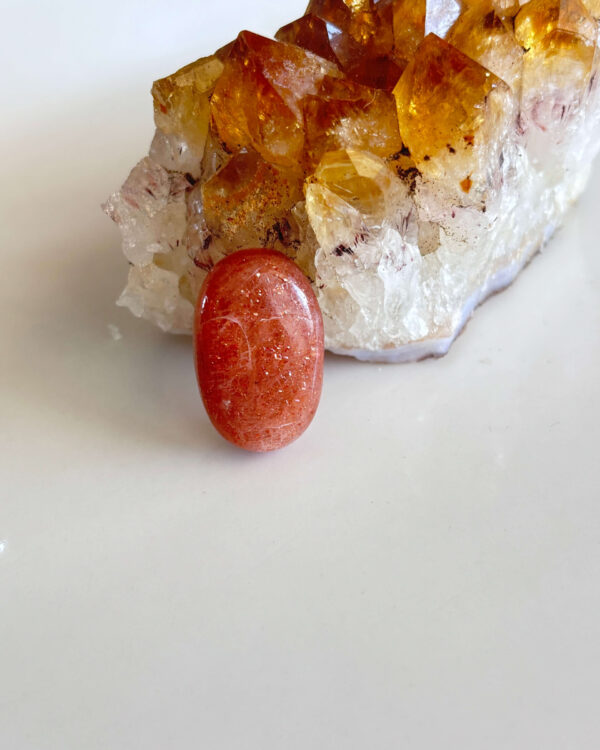 Polished Sunstone Cabochon for Jewelry