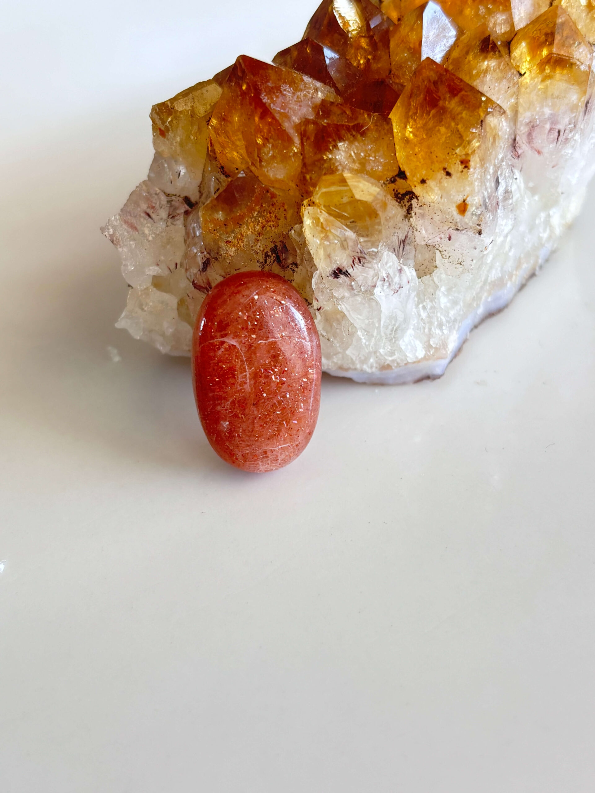 Polished Sunstone Cabochon for Jewelry