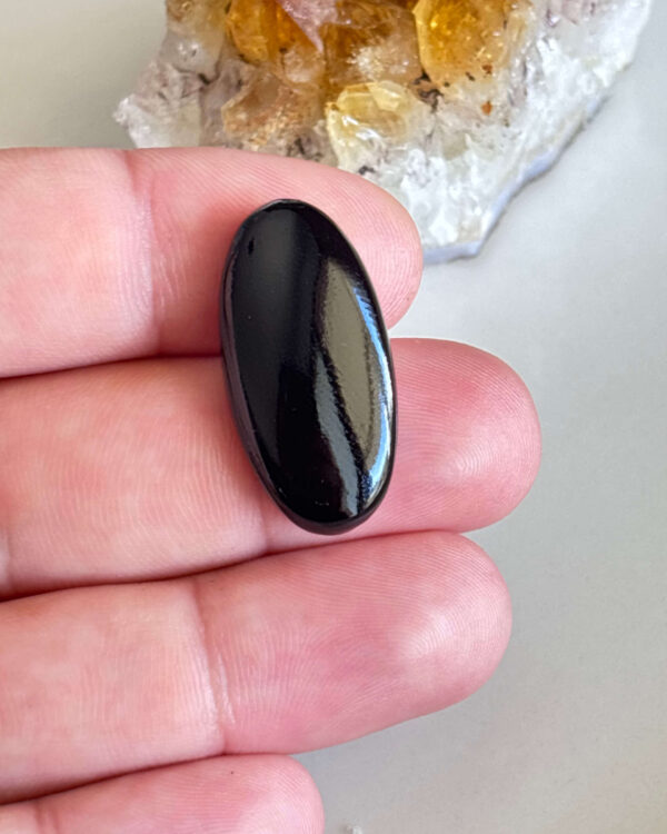 Polished Black Onyx Cabochon – Natural Stone