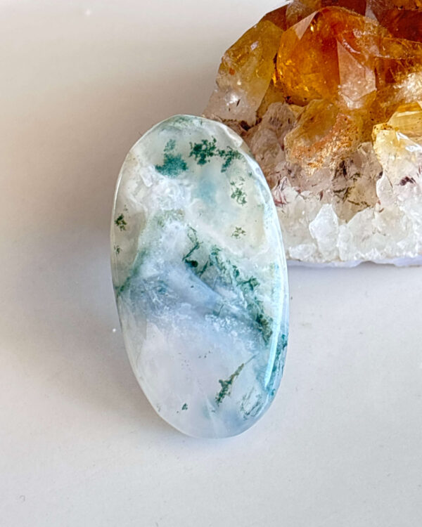Unique Moss Agate Stone Cabochon for Jewelry