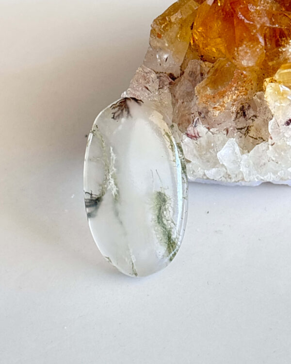 Natural Moss Agate Gemstone for Handmade Designs