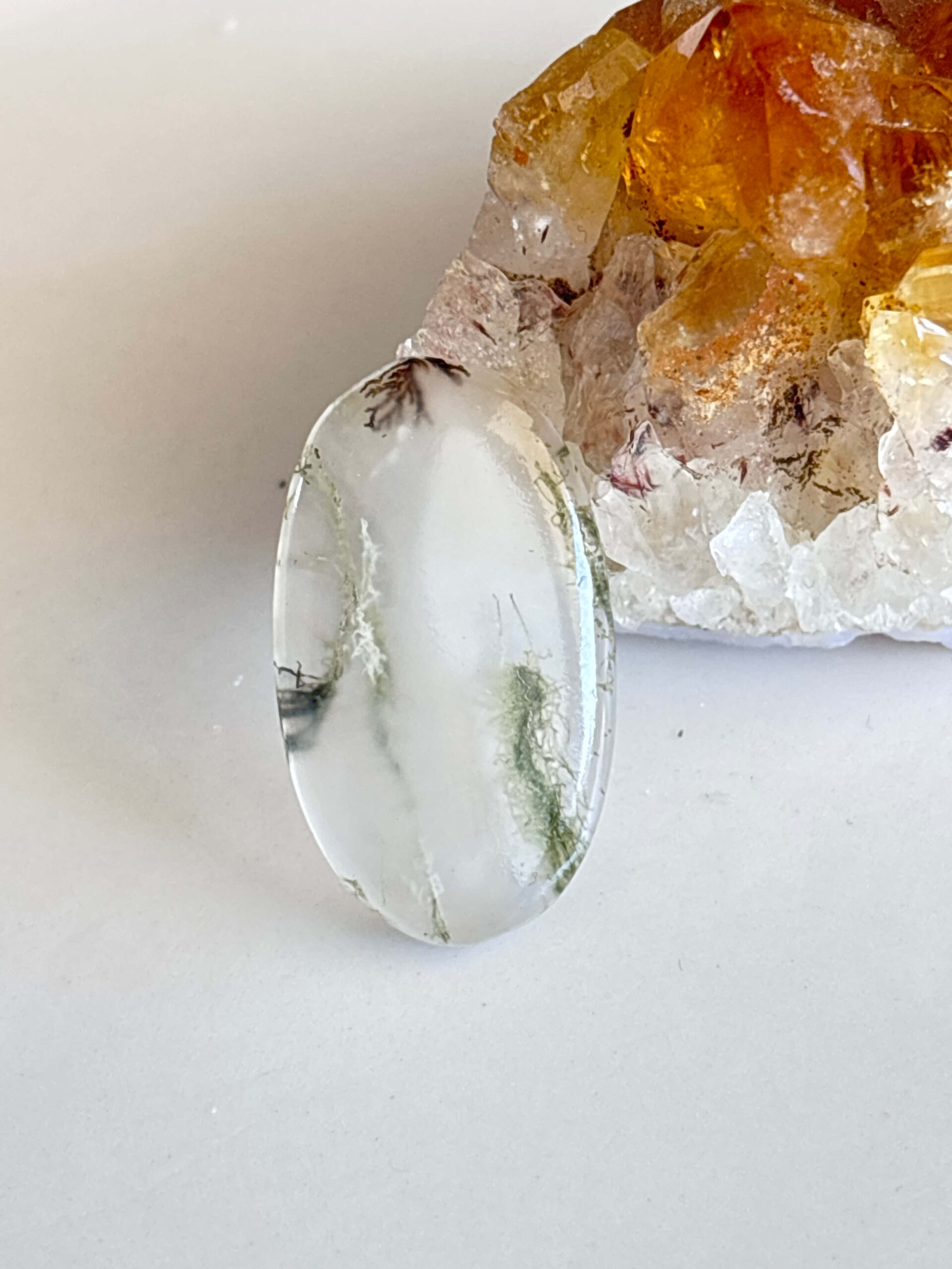 Natural Moss Agate Gemstone for Handmade Designs