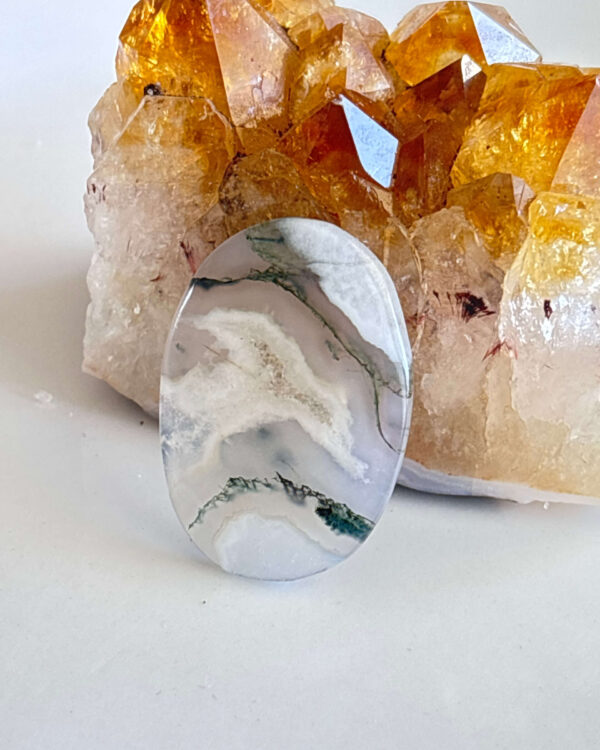 Unique Natural Moss Agate Stone for Jewelry