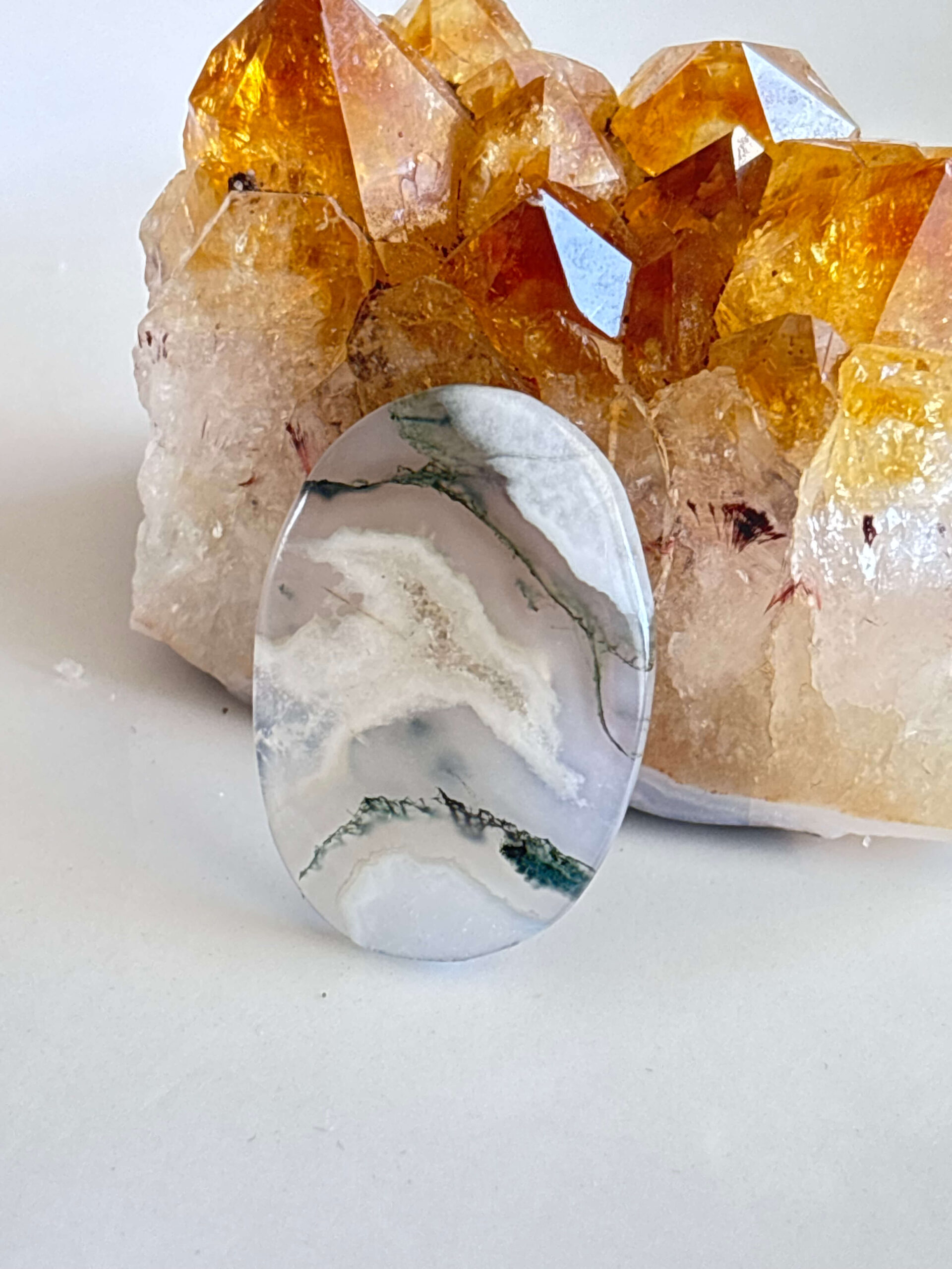 Unique Natural Moss Agate Stone for Jewelry