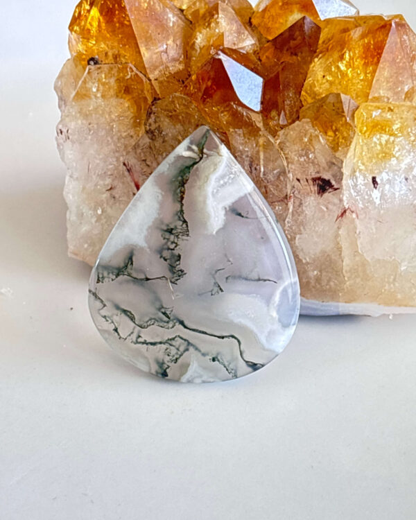 Natural Moss Agate Cabochon for Pendant Making