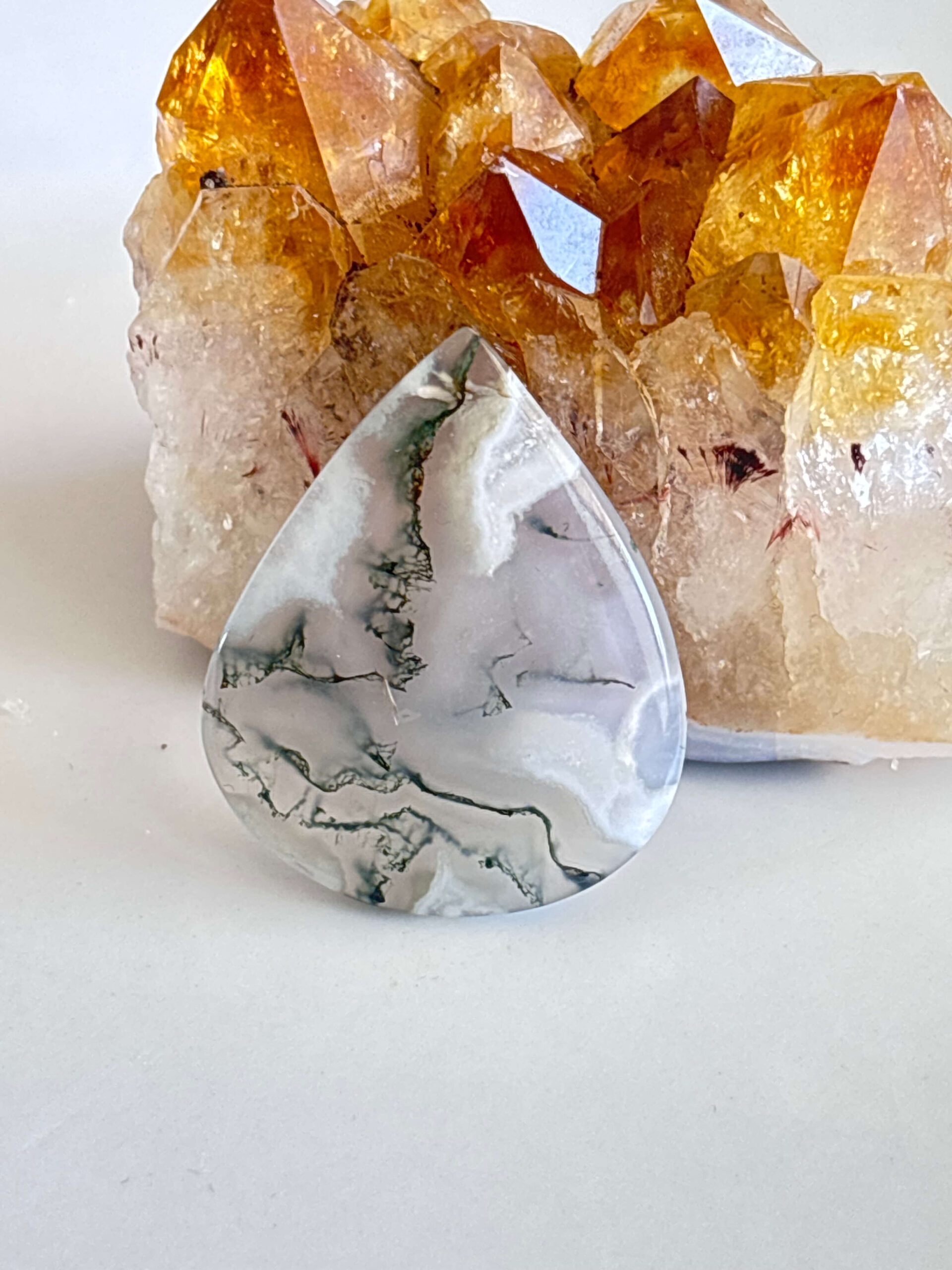 Natural Moss Agate Cabochon for Pendant Making