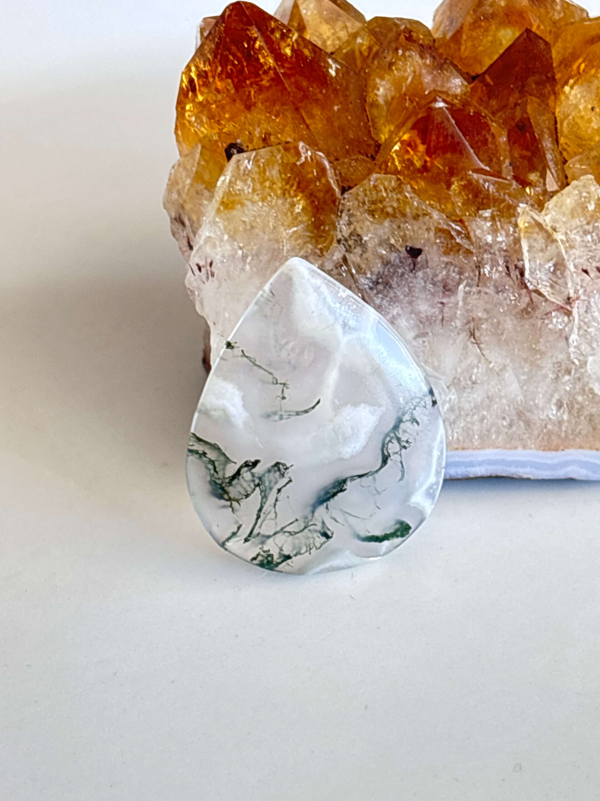 Moss Agate Stone for Handmade Jewelry