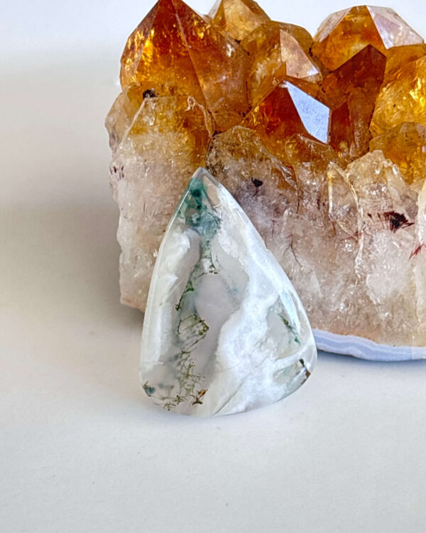 Unique Moss Agate Cabochon – Natural Gemstone