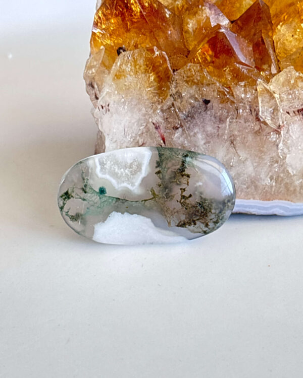Polished Moss Agate Cabochon for Jewelry
