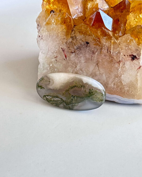 Natural Moss Agate Stone – Unique Cabochon