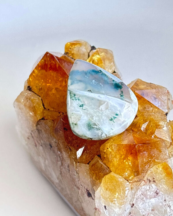 Natural Moss Agate Cabochon – One of a Kind
