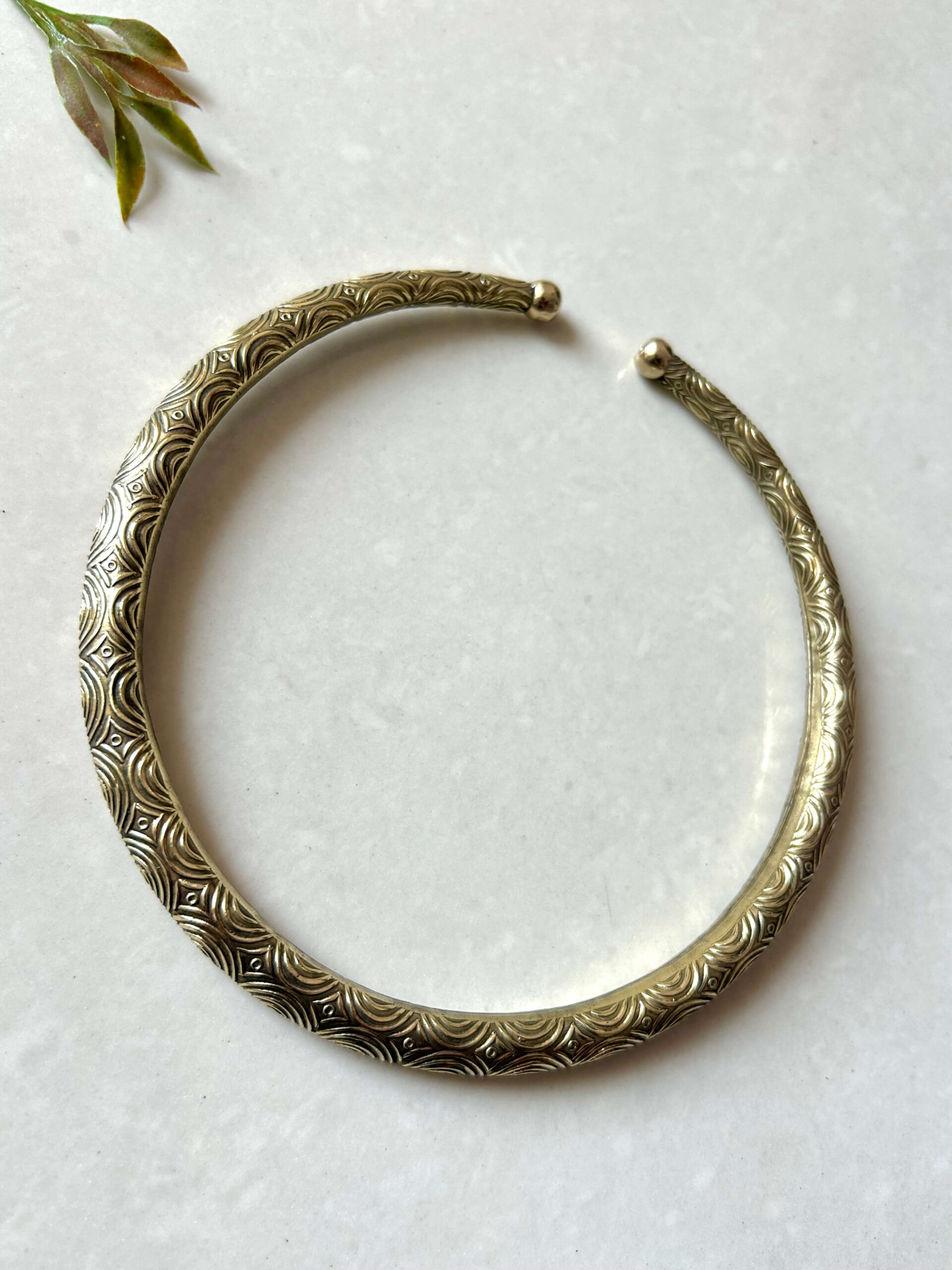 Moon Arc Layered Brass Choker - Image 2