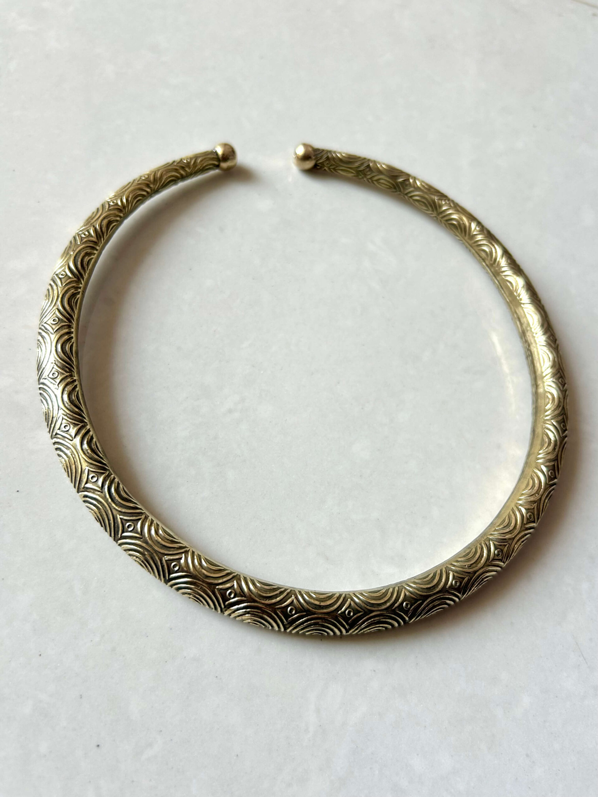 Moon Arc Layered Brass Choker - Image 3