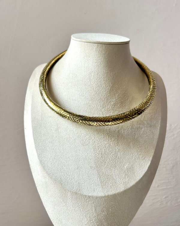 Woven Curved Path Brass Choker