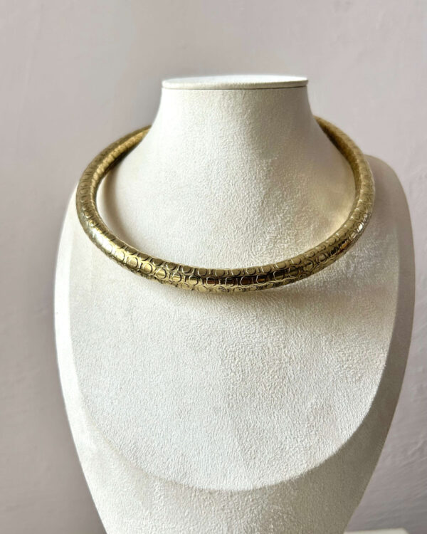 Moon Pebble Brass Choker