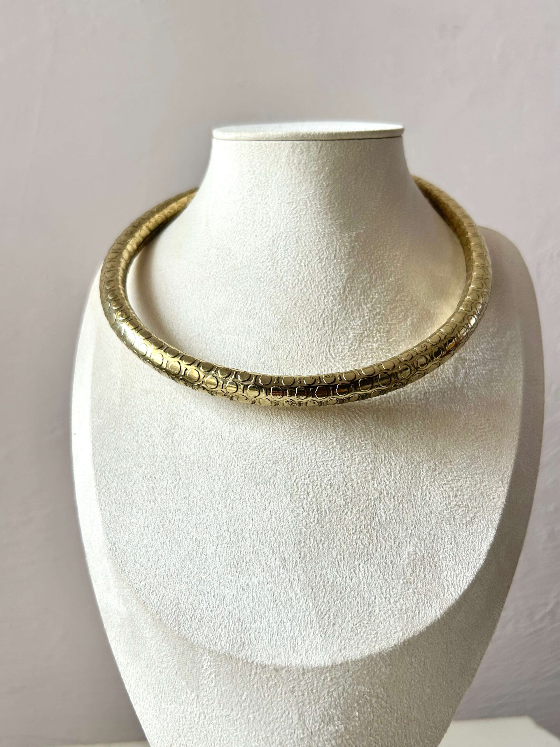 Moon Pebble Brass Choker