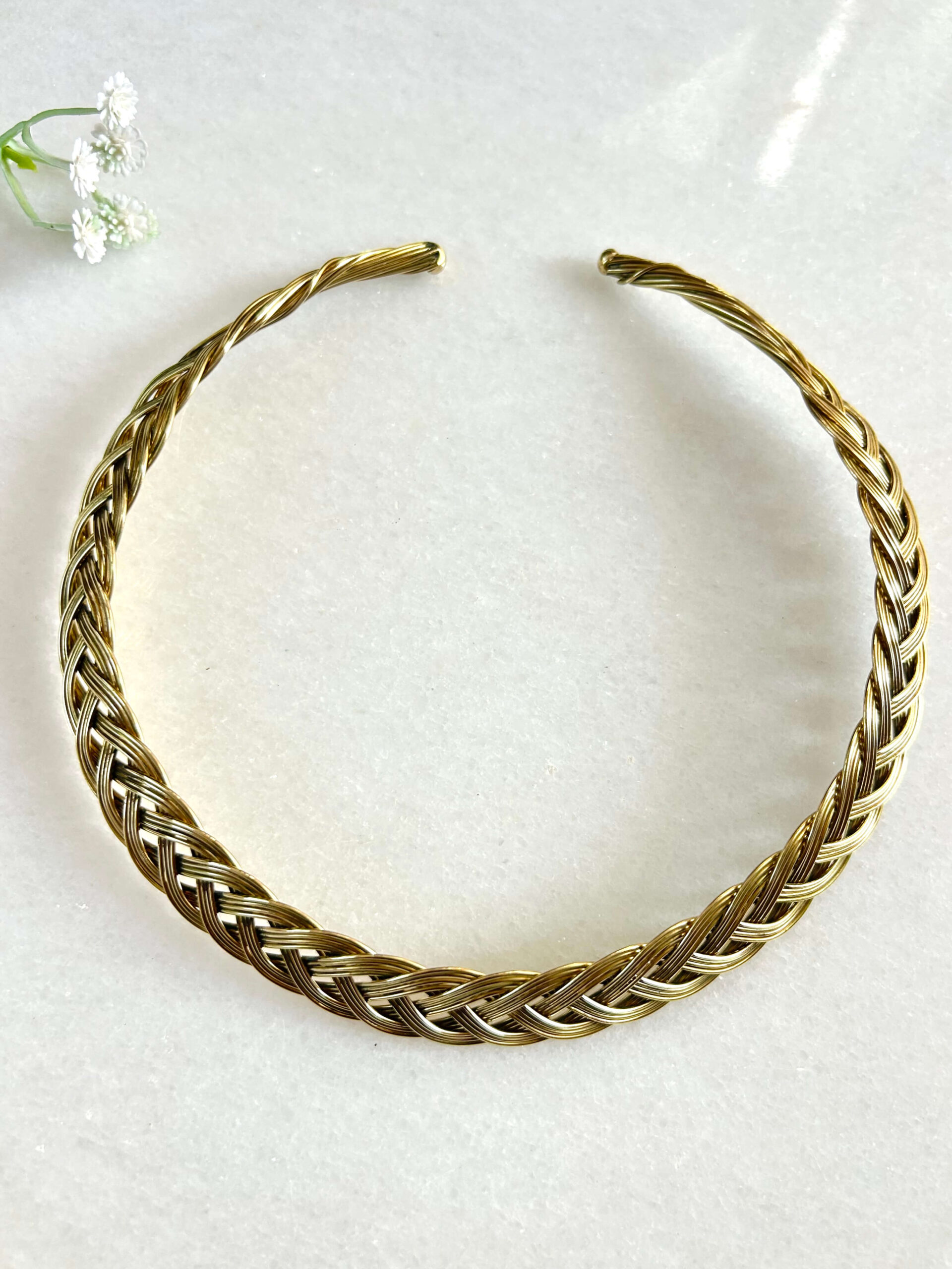 Braided Interwoven Horizon Brass Choker - Image 2