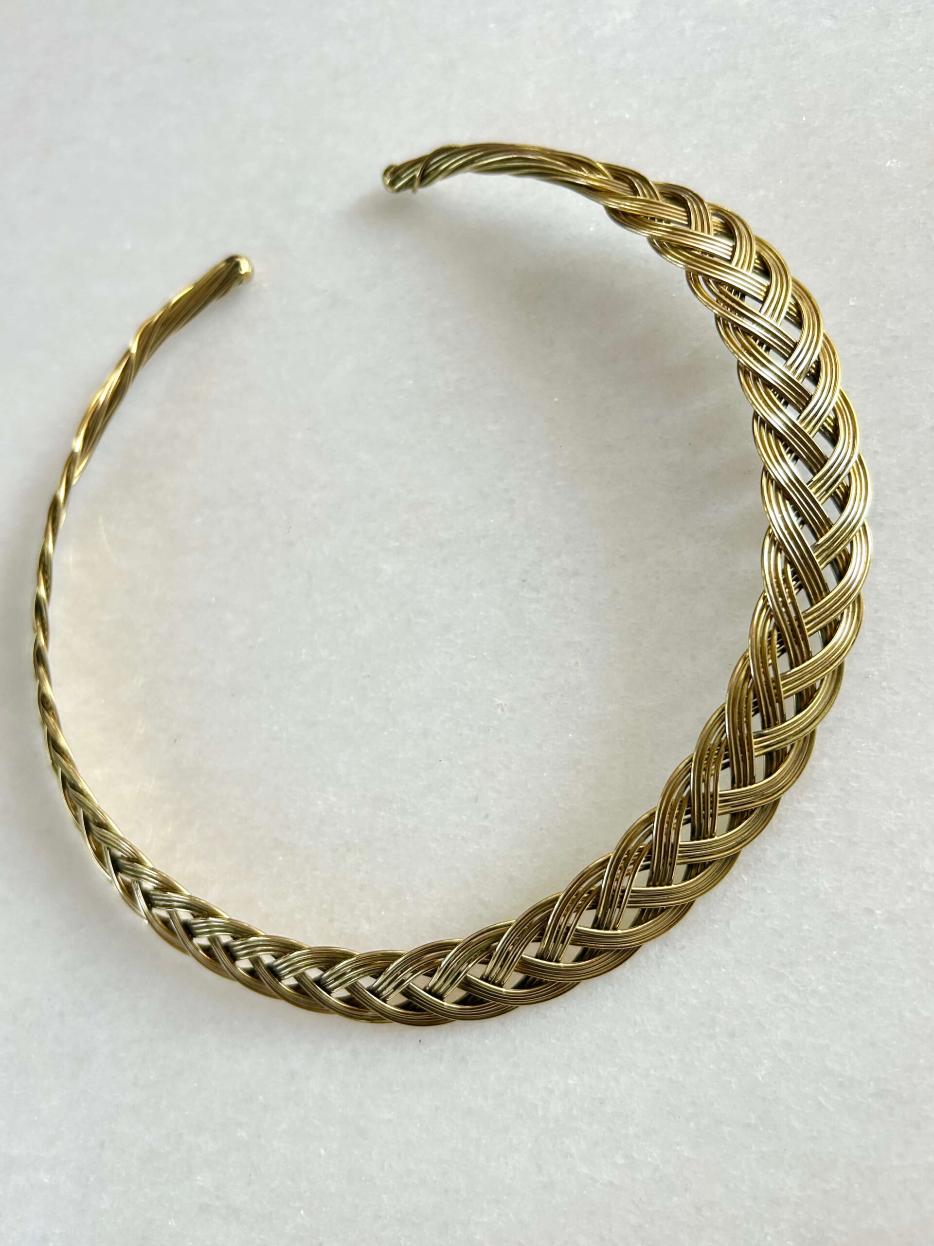 Braided Interwoven Horizon Brass Choker - Image 4