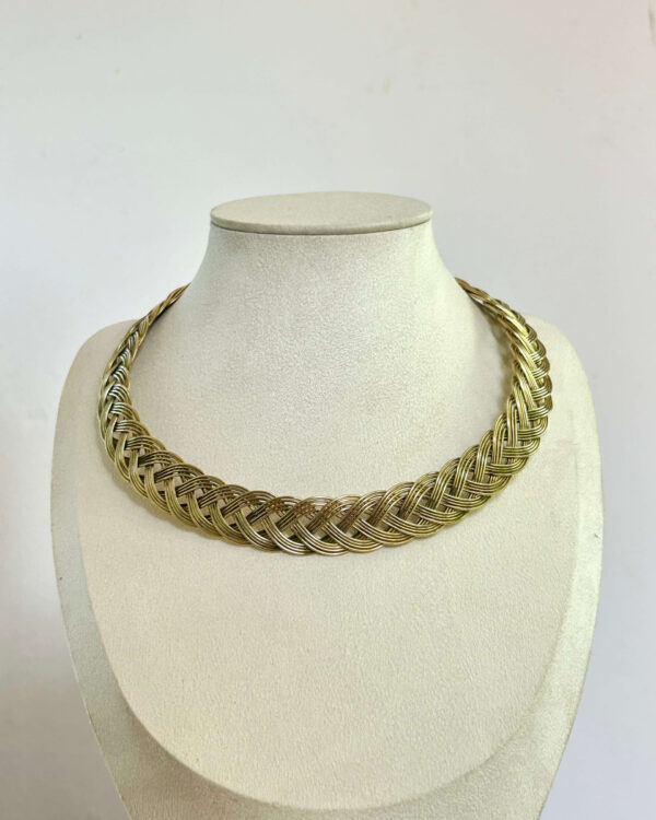 Braided Interwoven Horizon Brass Choker