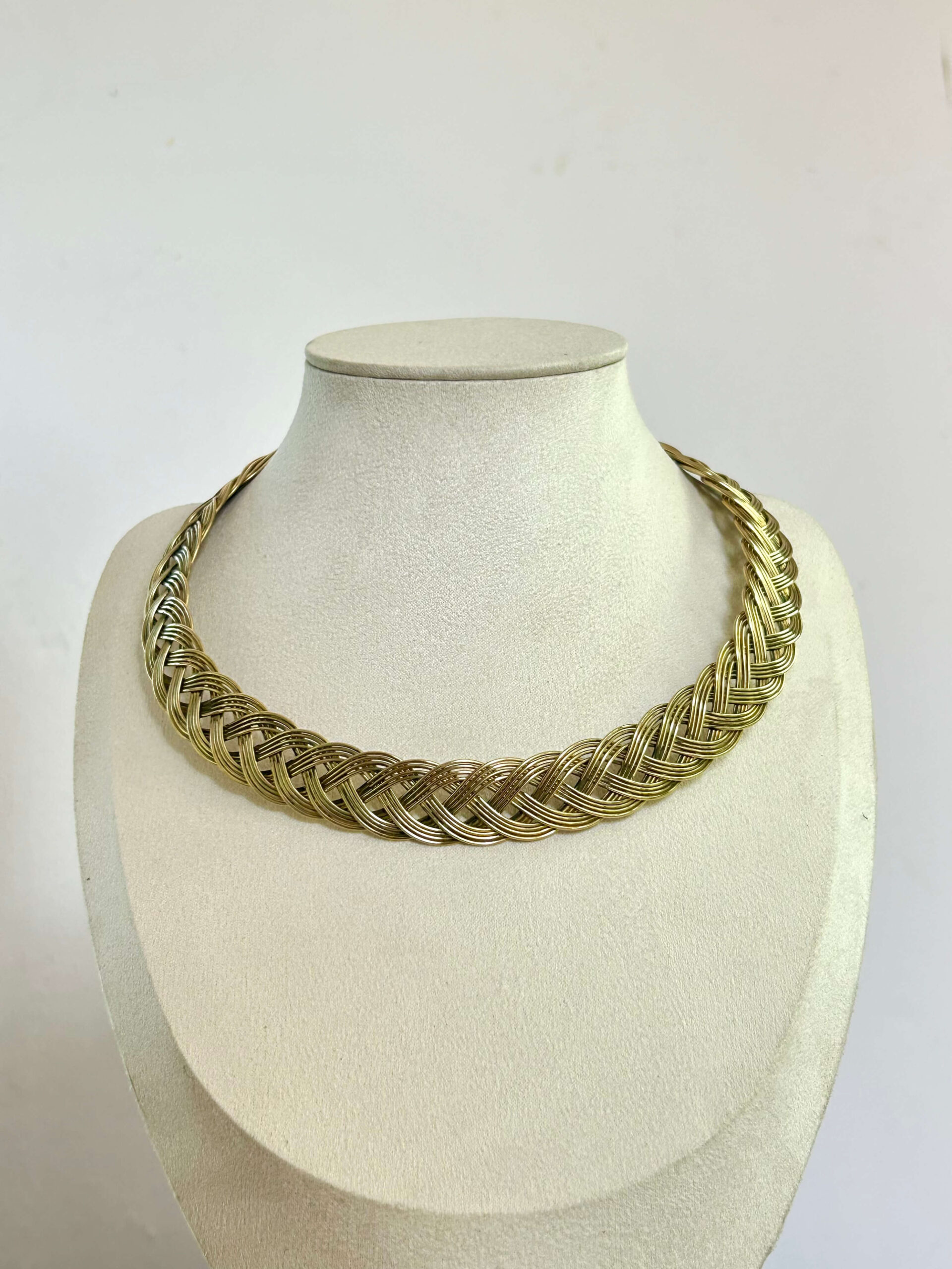 Braided Interwoven Horizon Brass Choker