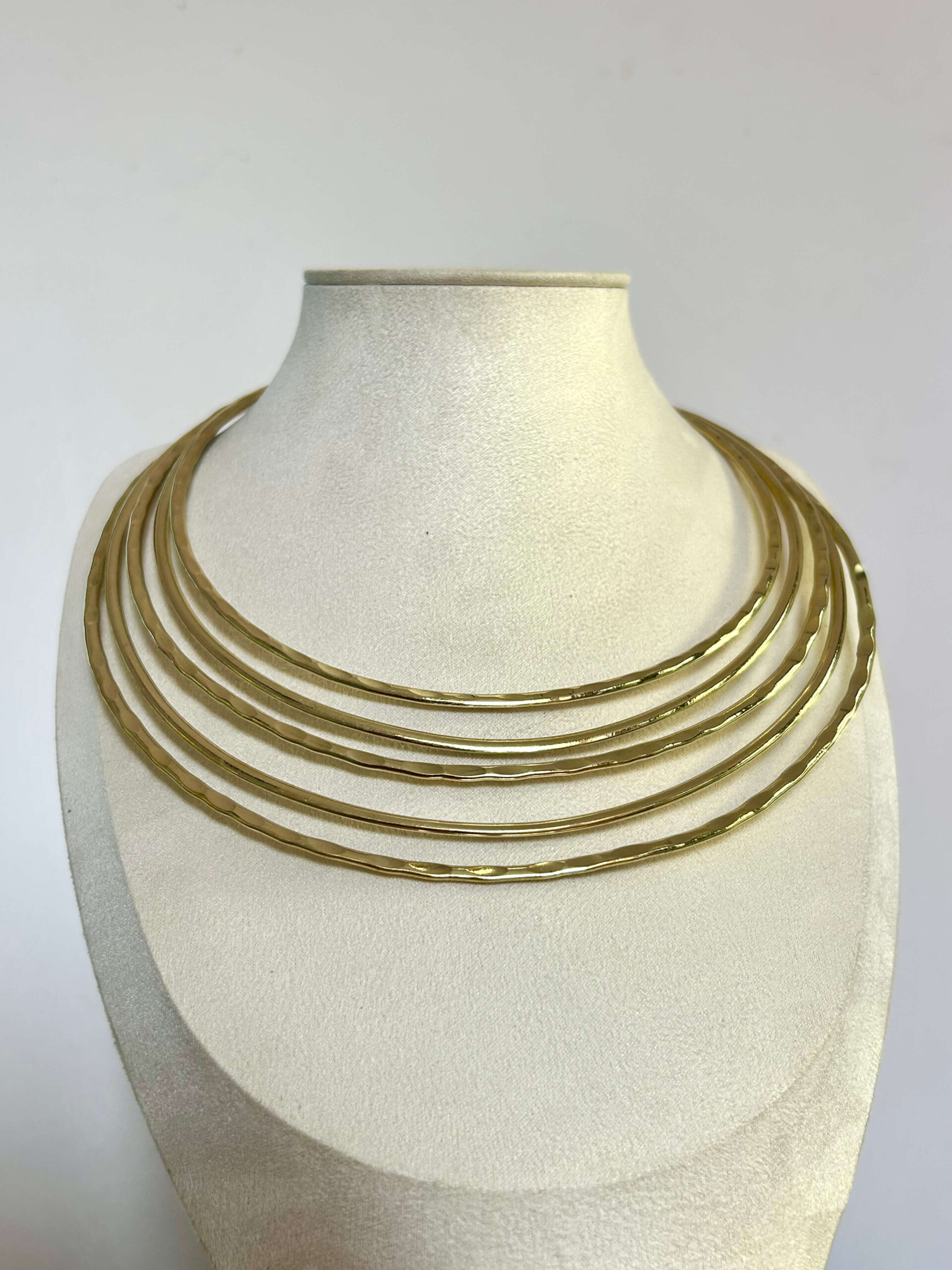 Golden Ripple Layered Brass Choker - Image 4
