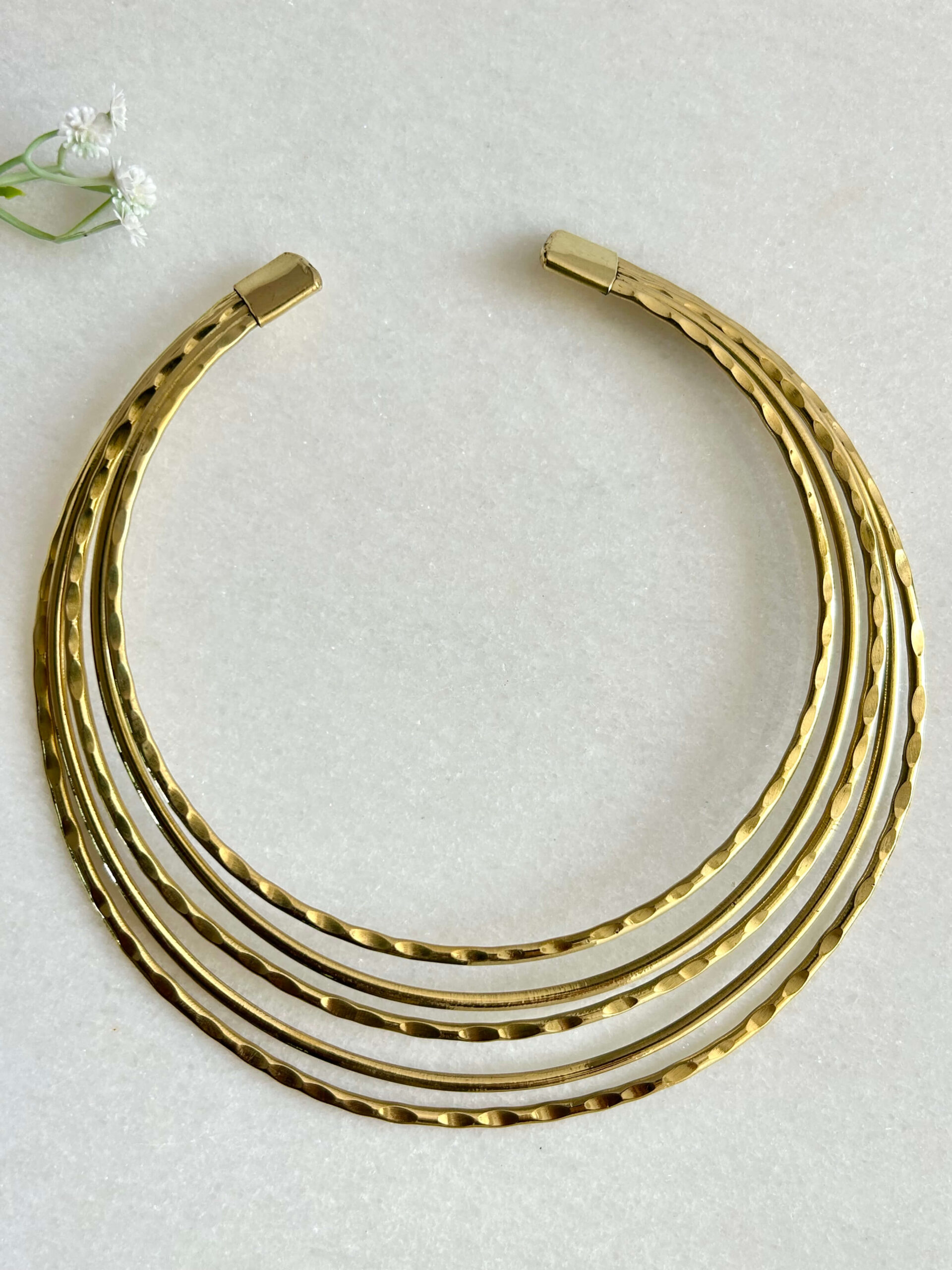 Golden Ripple Layered Brass Choker - Image 5