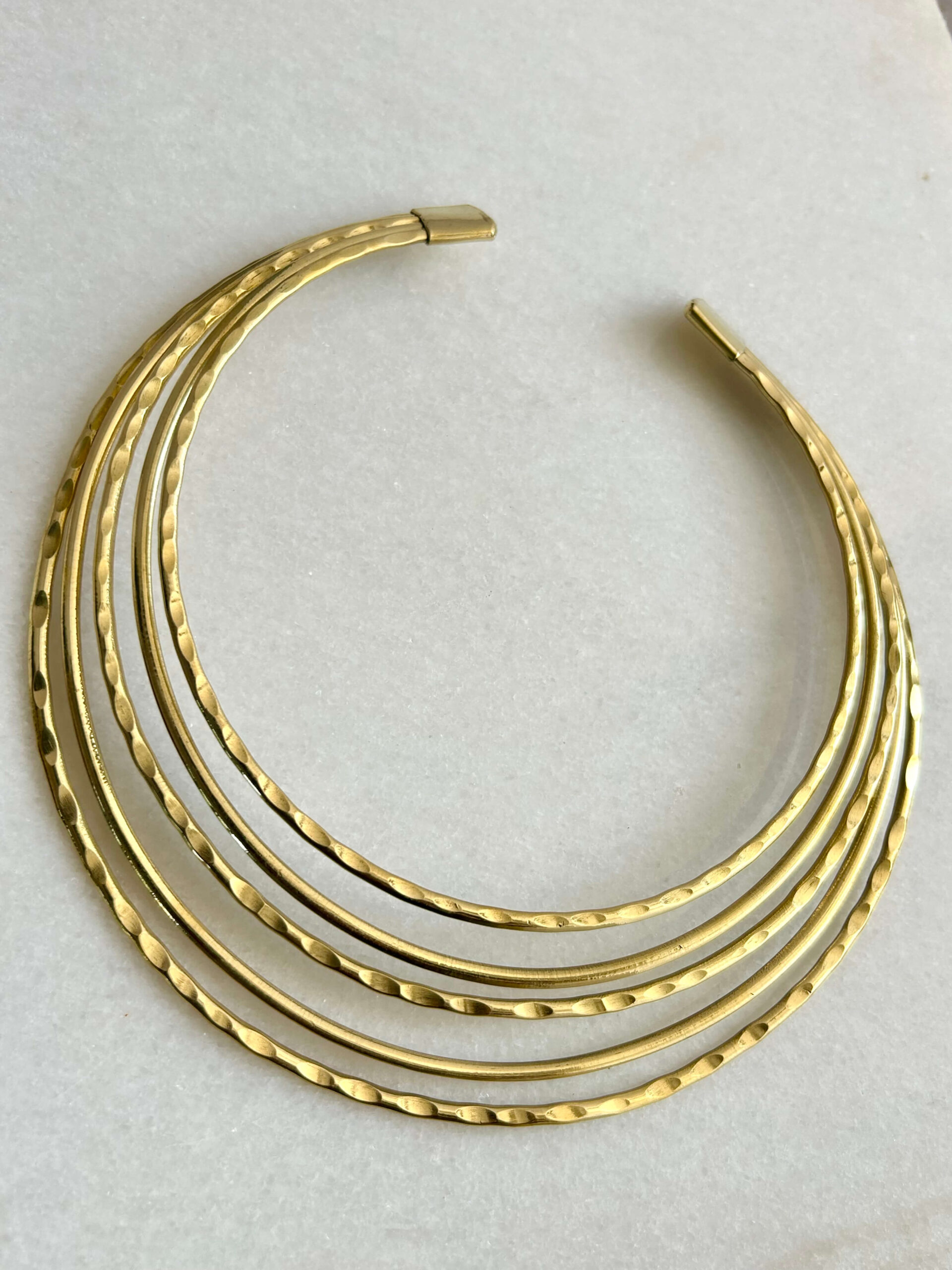 Golden Ripple Layered Brass Choker - Image 6