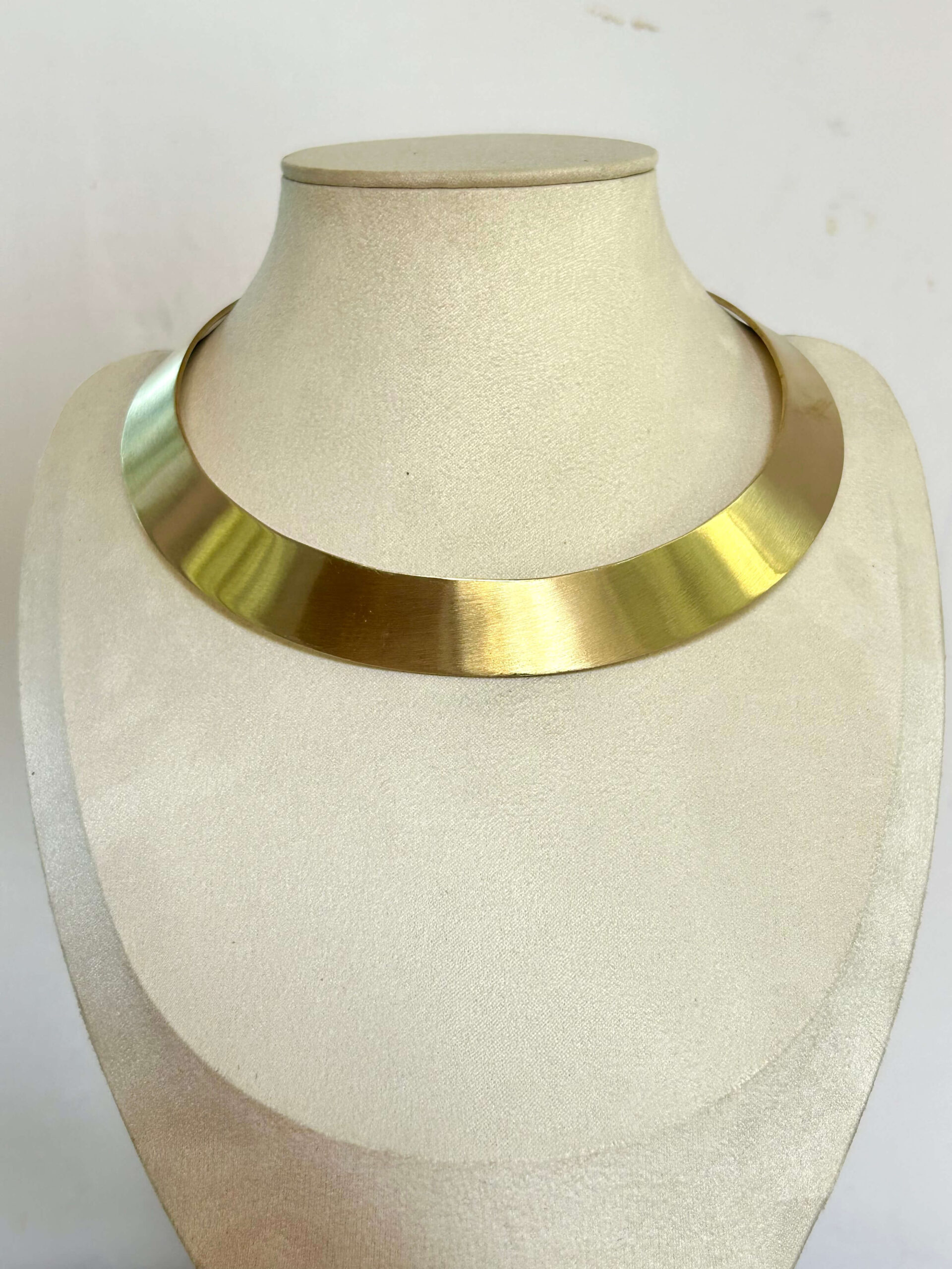 Wide Layered Brushed Brass Choker - Image 2