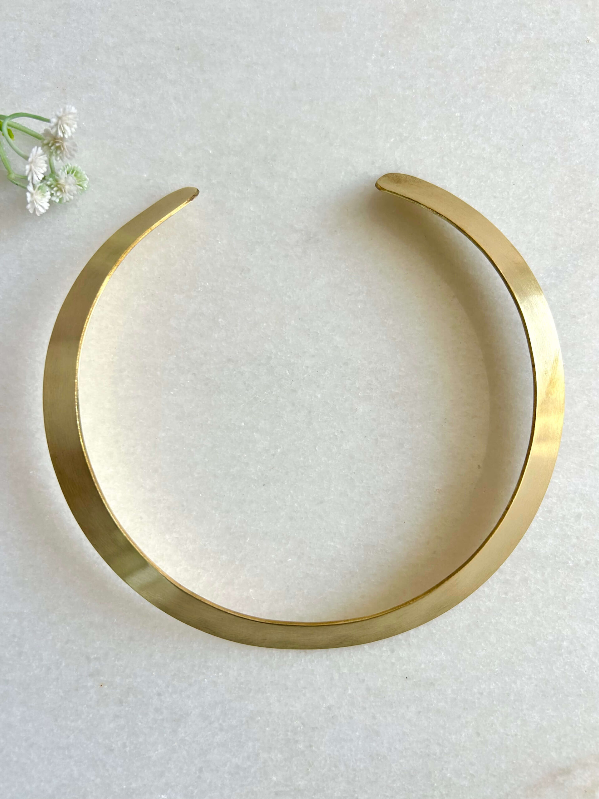 Wide Layered Brushed Brass Choker - Image 5