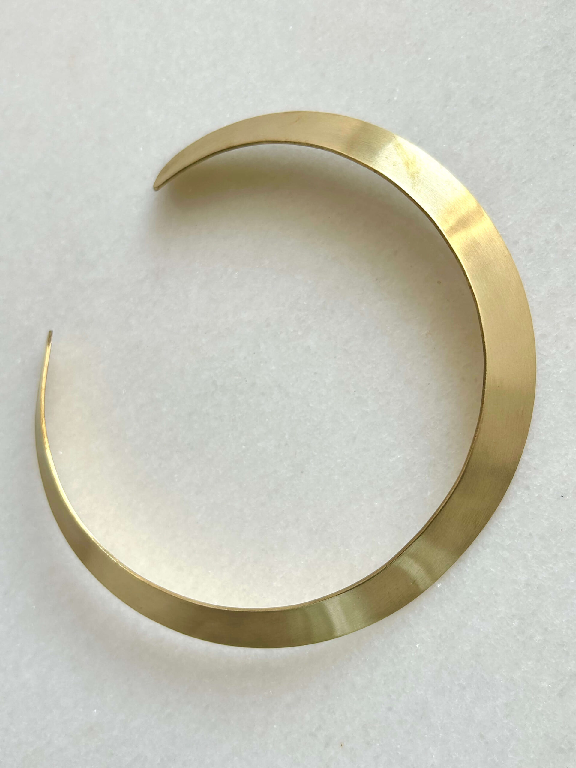 Wide Layered Brushed Brass Choker - Image 6