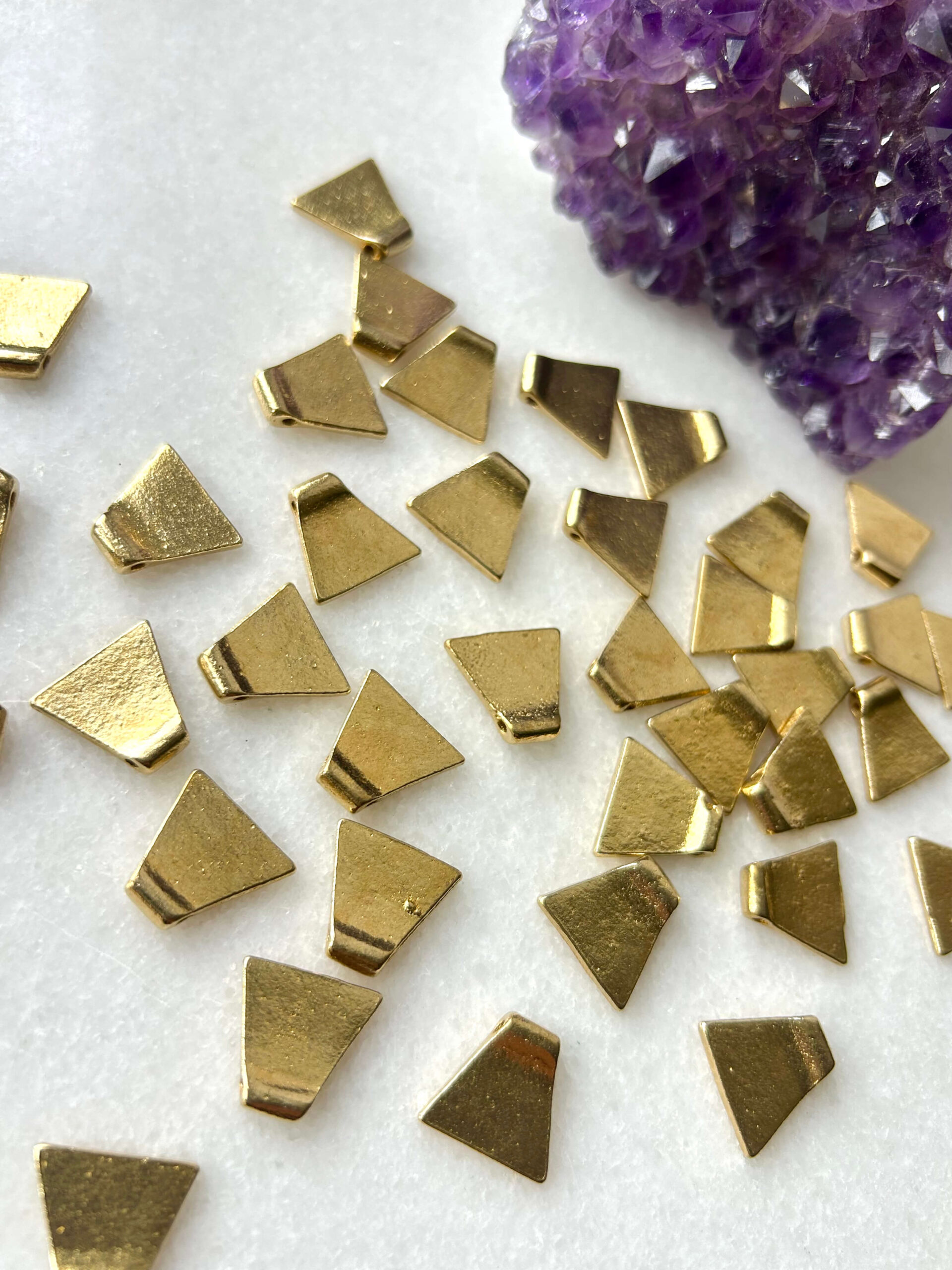 Trapezoid Brass Charms – Pack of 5 Pieces - Image 2