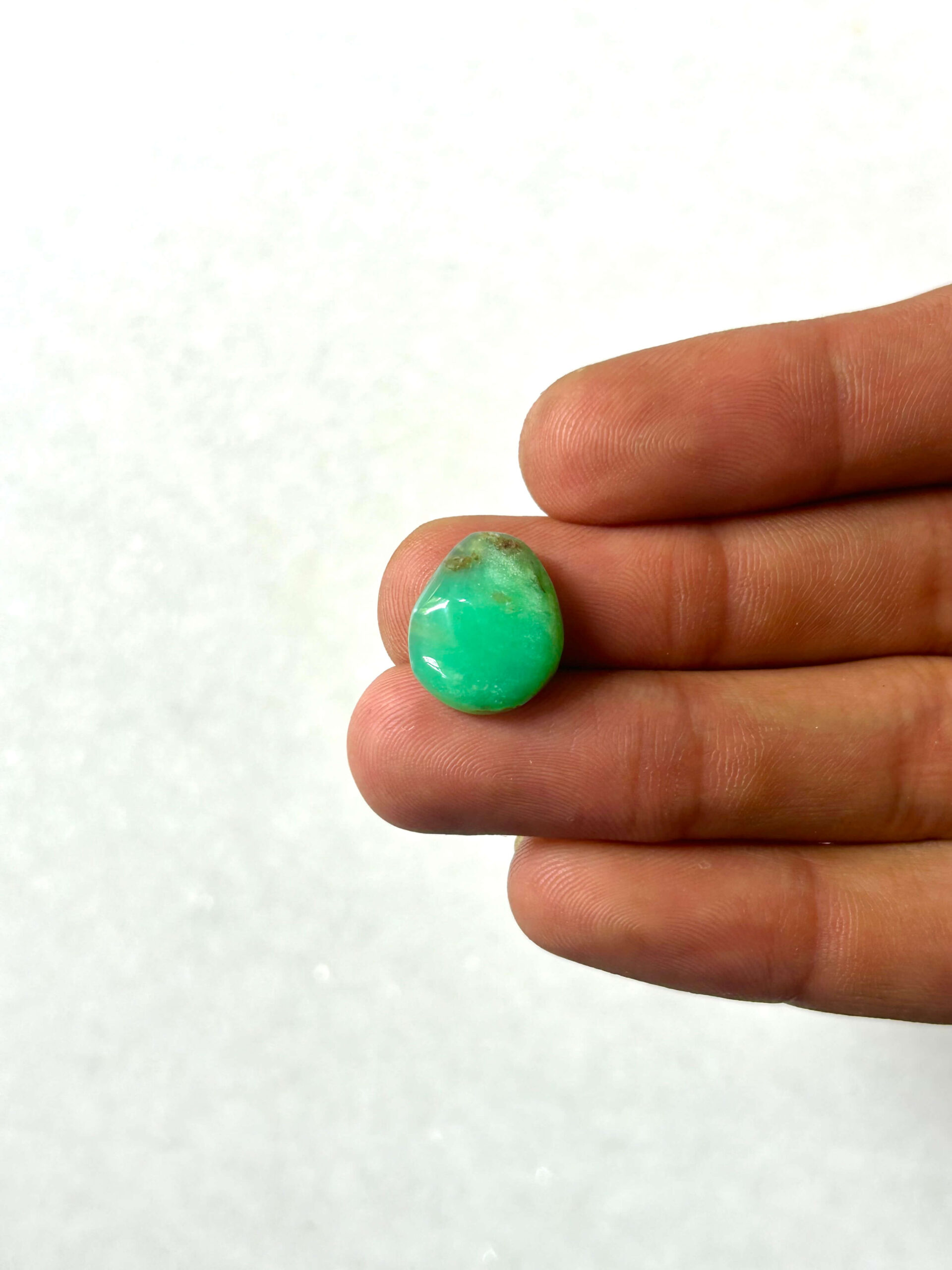 14mm Chrysoprase Cabochon for Micro Macrame Jewelry