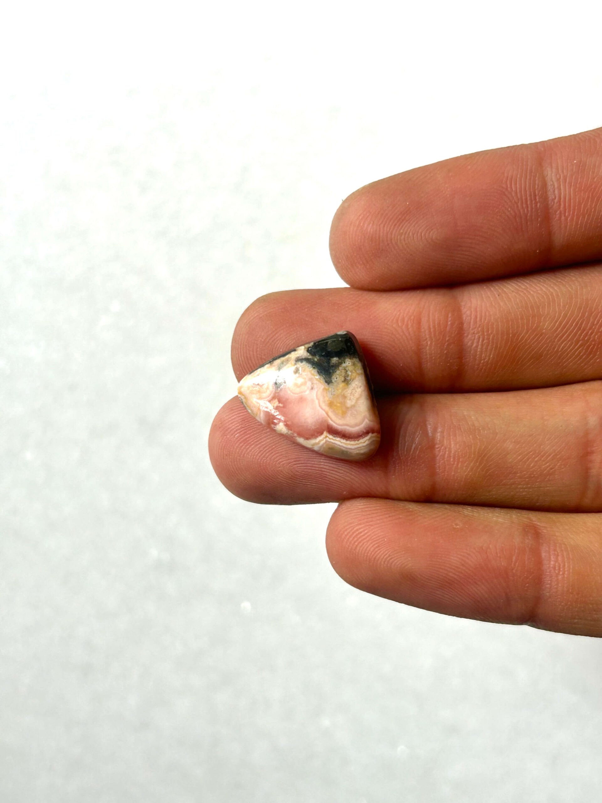 19mm Rhodochrosite Cabochon for Macrame Jewelry