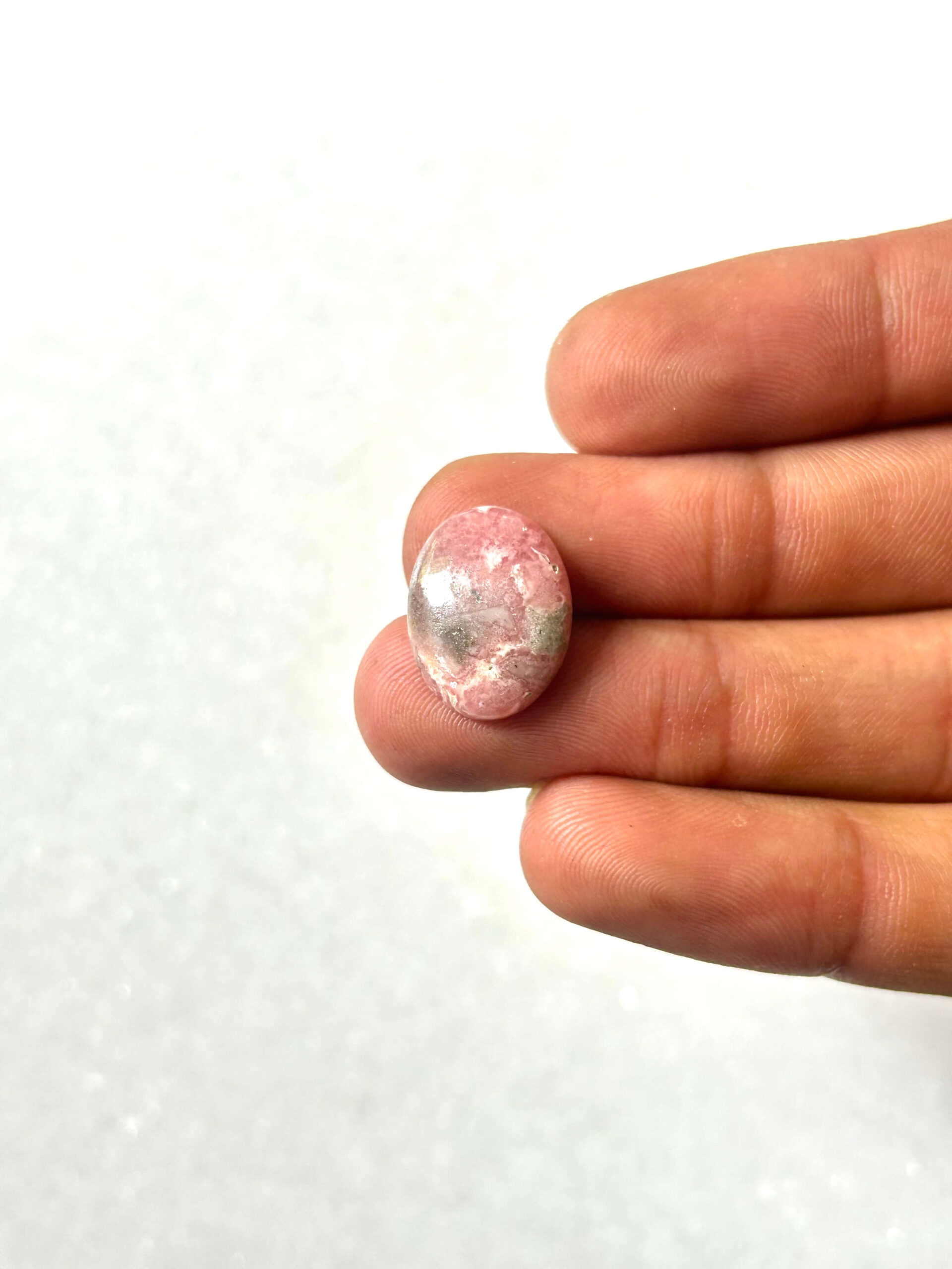 15mm Natural Rhodochrosite Cabochon – Pink Gemstone