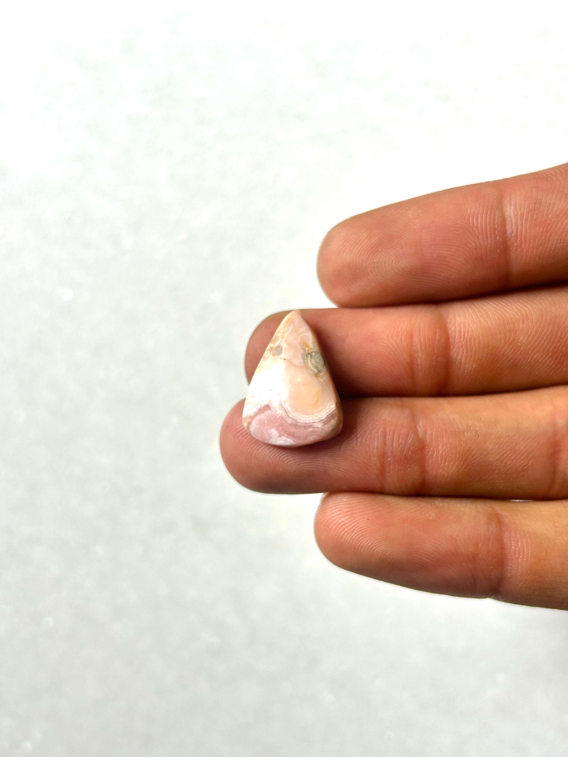 18mm Rhodochrosite Cabochon for Micro Macrame Jewelry