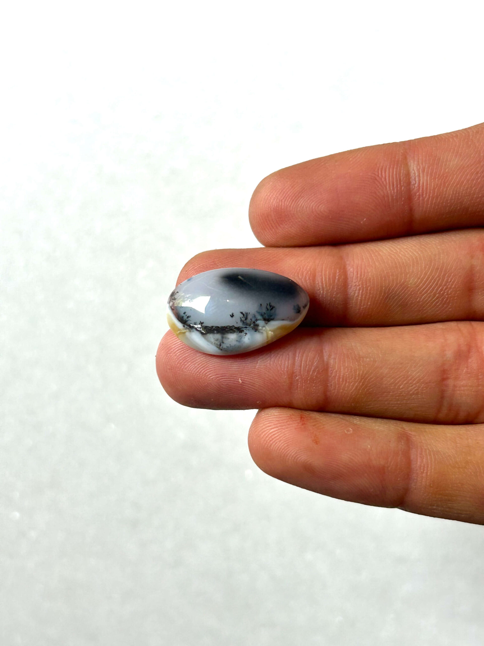 22mm Natural Dendritic Opal Gemstone – Unique Cabochon