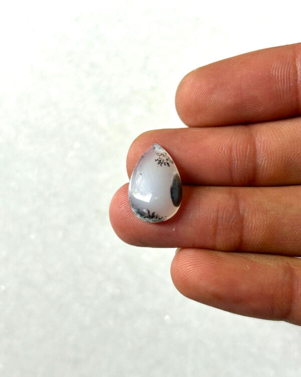 13mm Dendritic Opal Cabochon – Unique Natural Gemstone