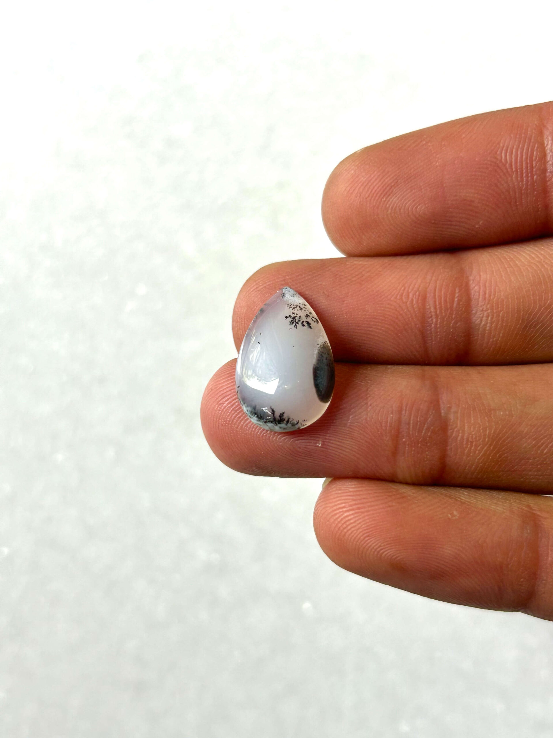 13mm Dendritic Opal Cabochon – Unique Natural Gemstone