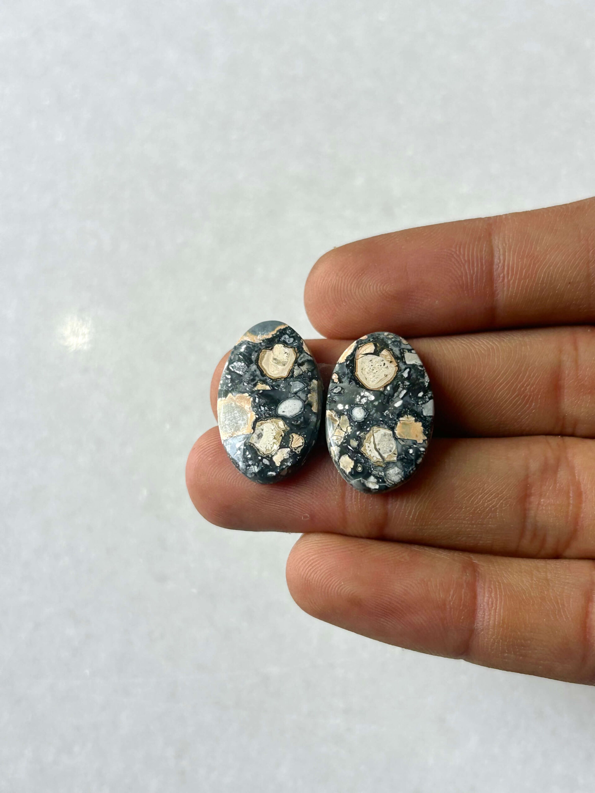 22mm Jasper Cabochon Pair – One of a Kind