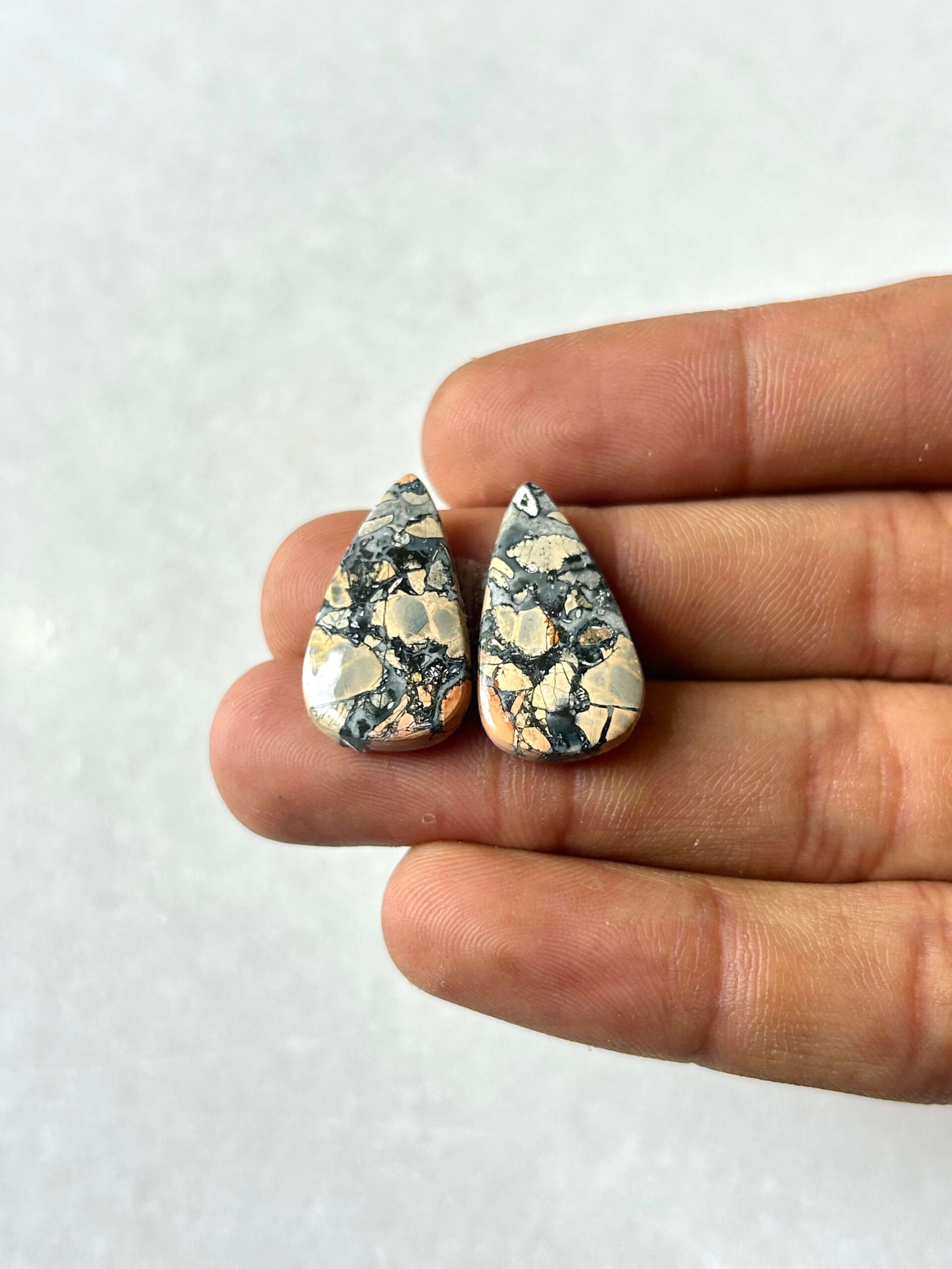 22mm Jasper Cabochon Pair – One of a Kind