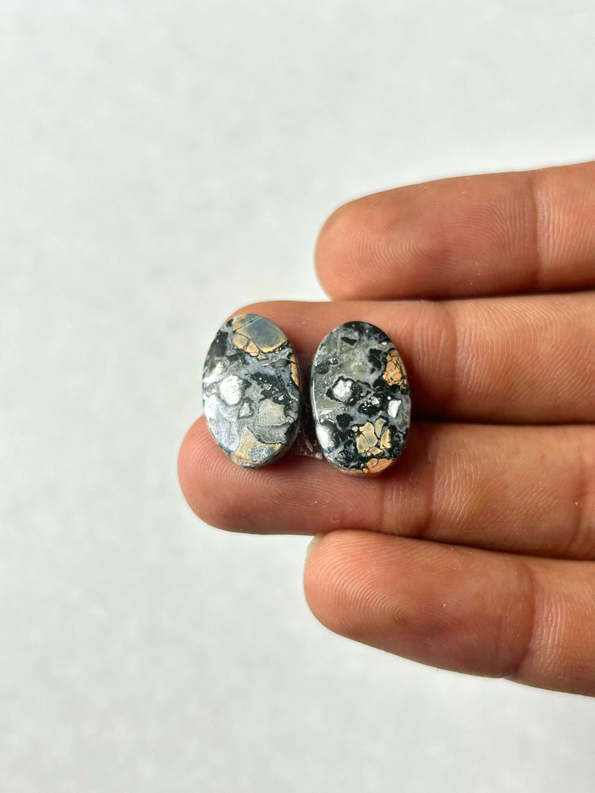17mm Jasper Cabochon Pair – One of a Kind