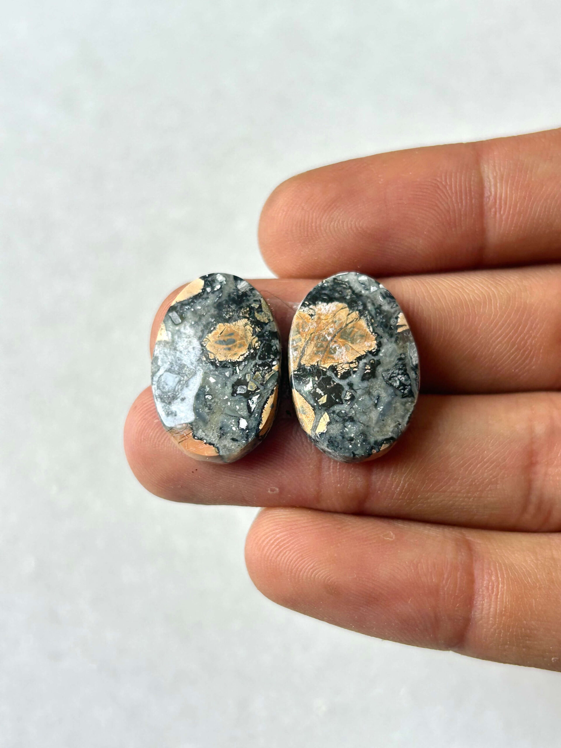 22mm Jasper Cabochon Pair – One of a Kind