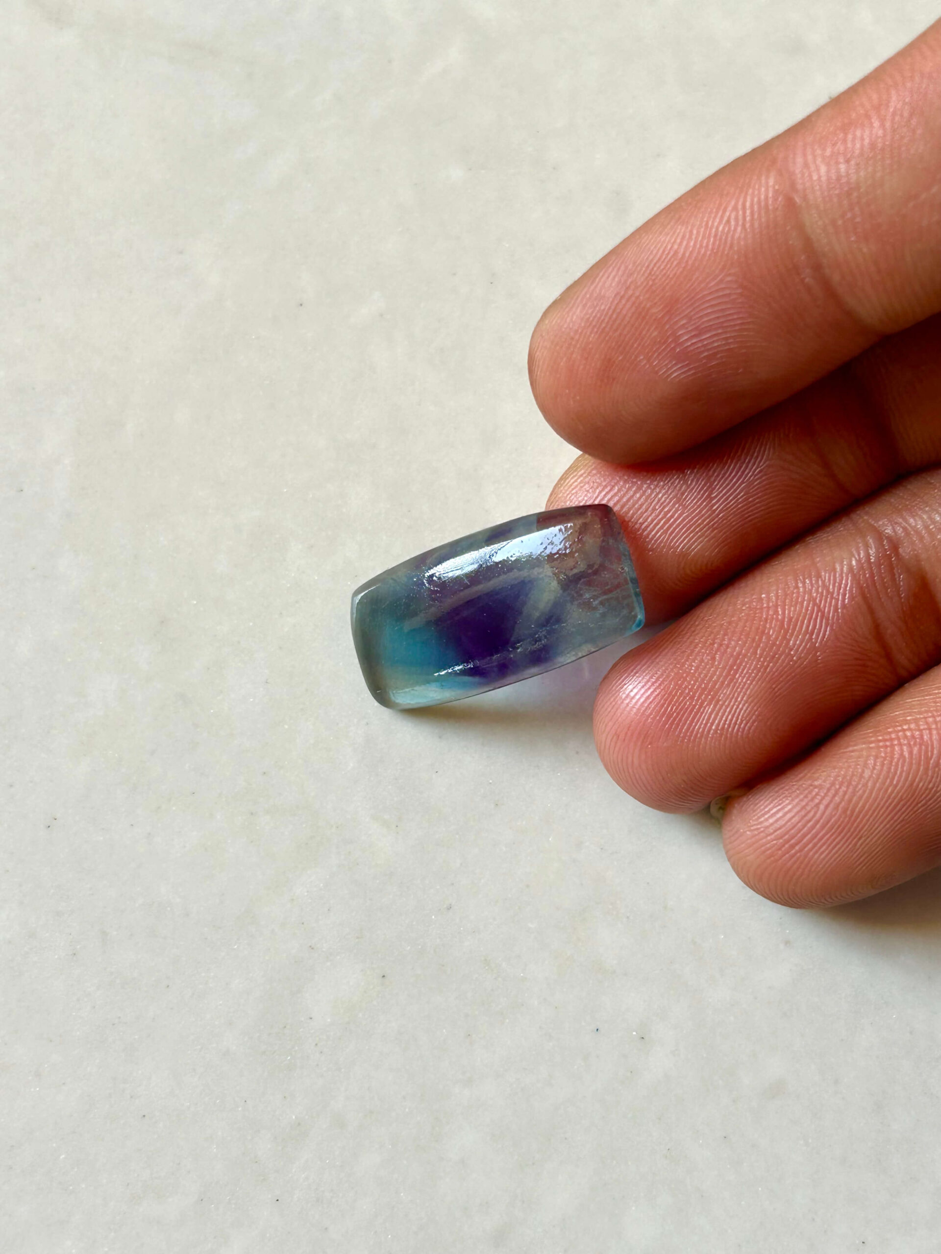 25mm Natural Rainbow Fluorite Cabochon