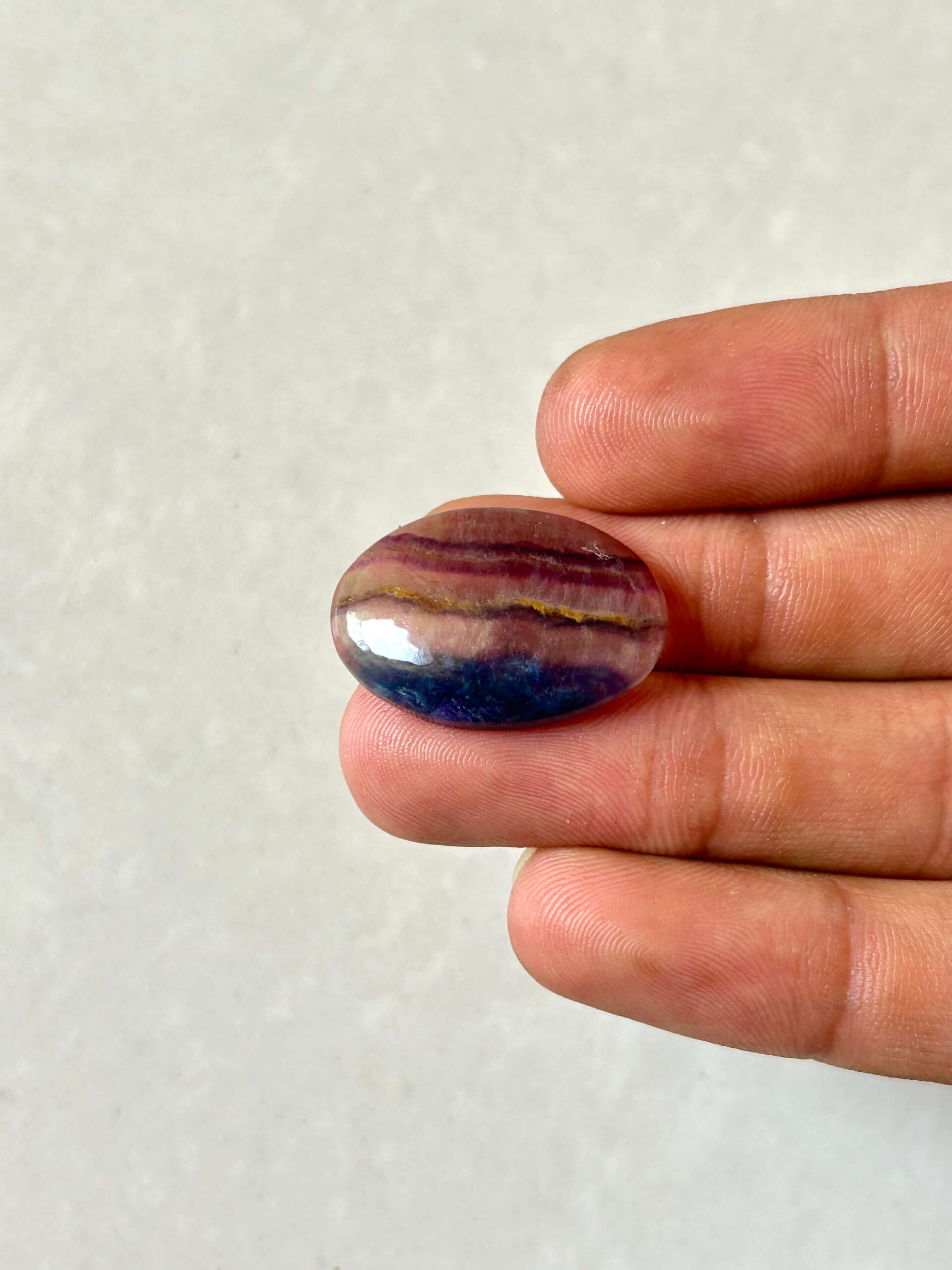 21mm Natural Rainbow Fluorite Stone Cabochon