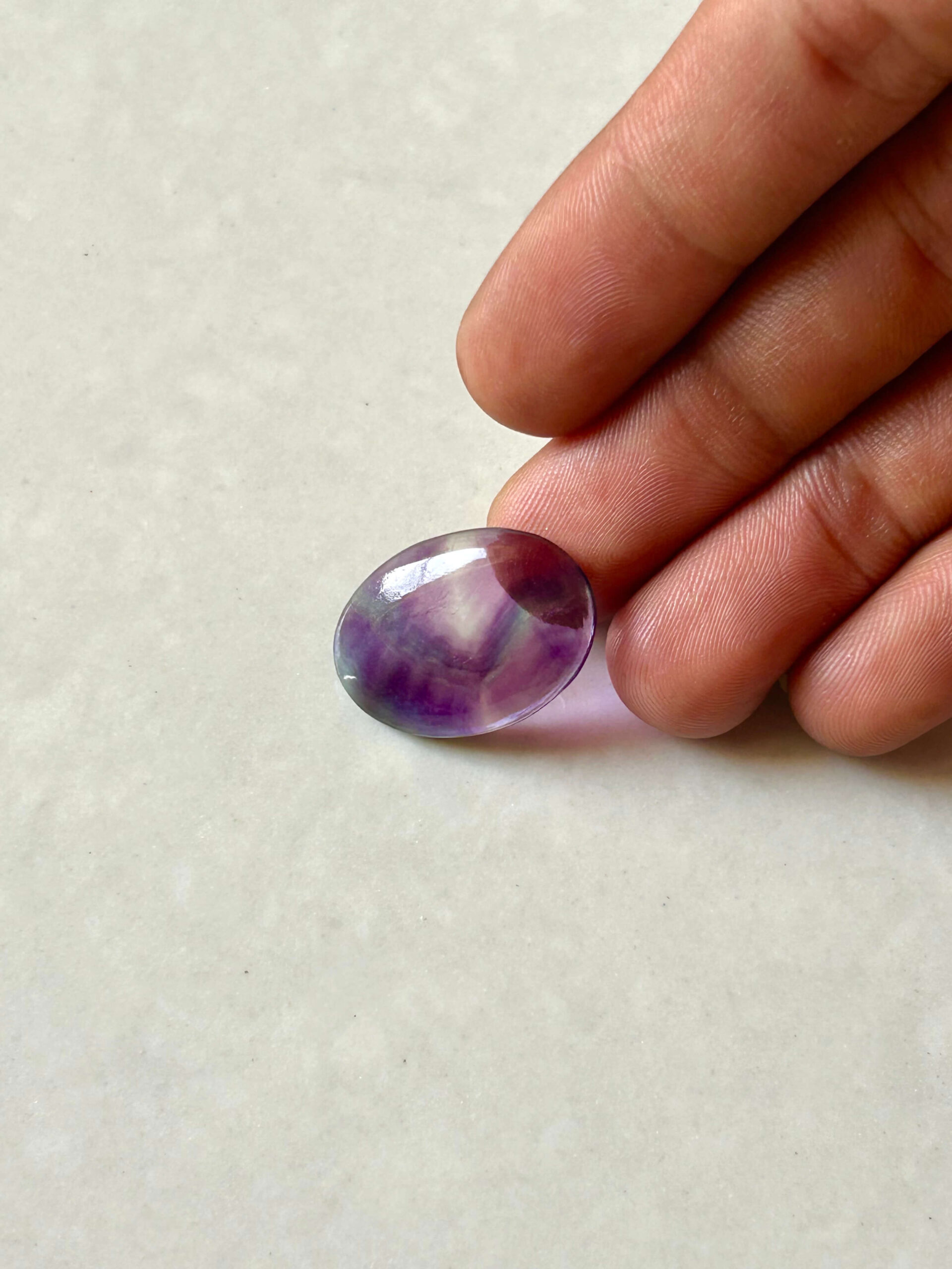 Natural Rainbow Fluorite Cabochon – One of a Kind
